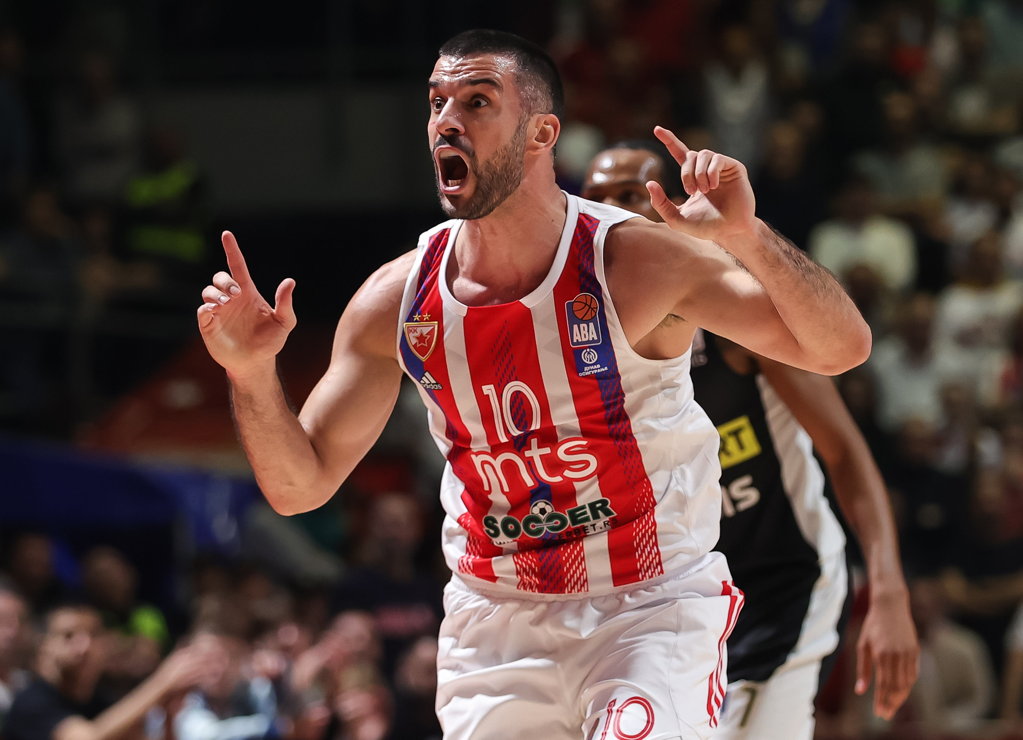 during the 2022/2023 Aba League match between Crvena Zvezda mts Belgrade and Partizan Mozzart Bet at Aleksandar Nikolic Hall on November 28, 2022 in Belgrade, Serbia. (Photo by Srdjan Stevanovic/Starsport.rs ©)