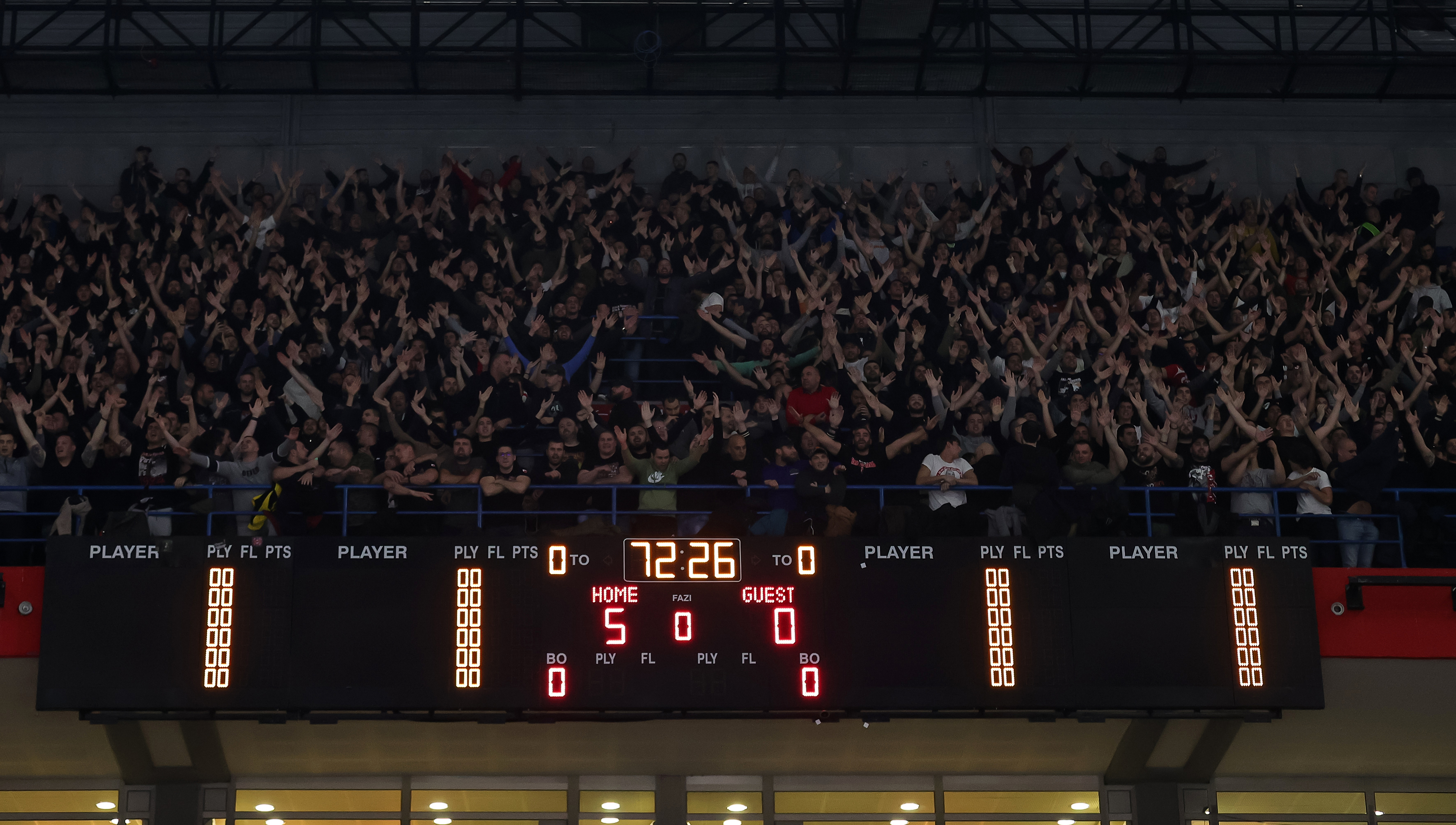 during the Turkish Airlines EuroLeague match between Partizan Mozzart Bet Belgrade and Crvena Zvezda mts Belgrade at Stark Arena on December 08, 2022 in Belgrade, Serbia. (Photo by Srdjan Stevanovic/Starsport.rs ©)