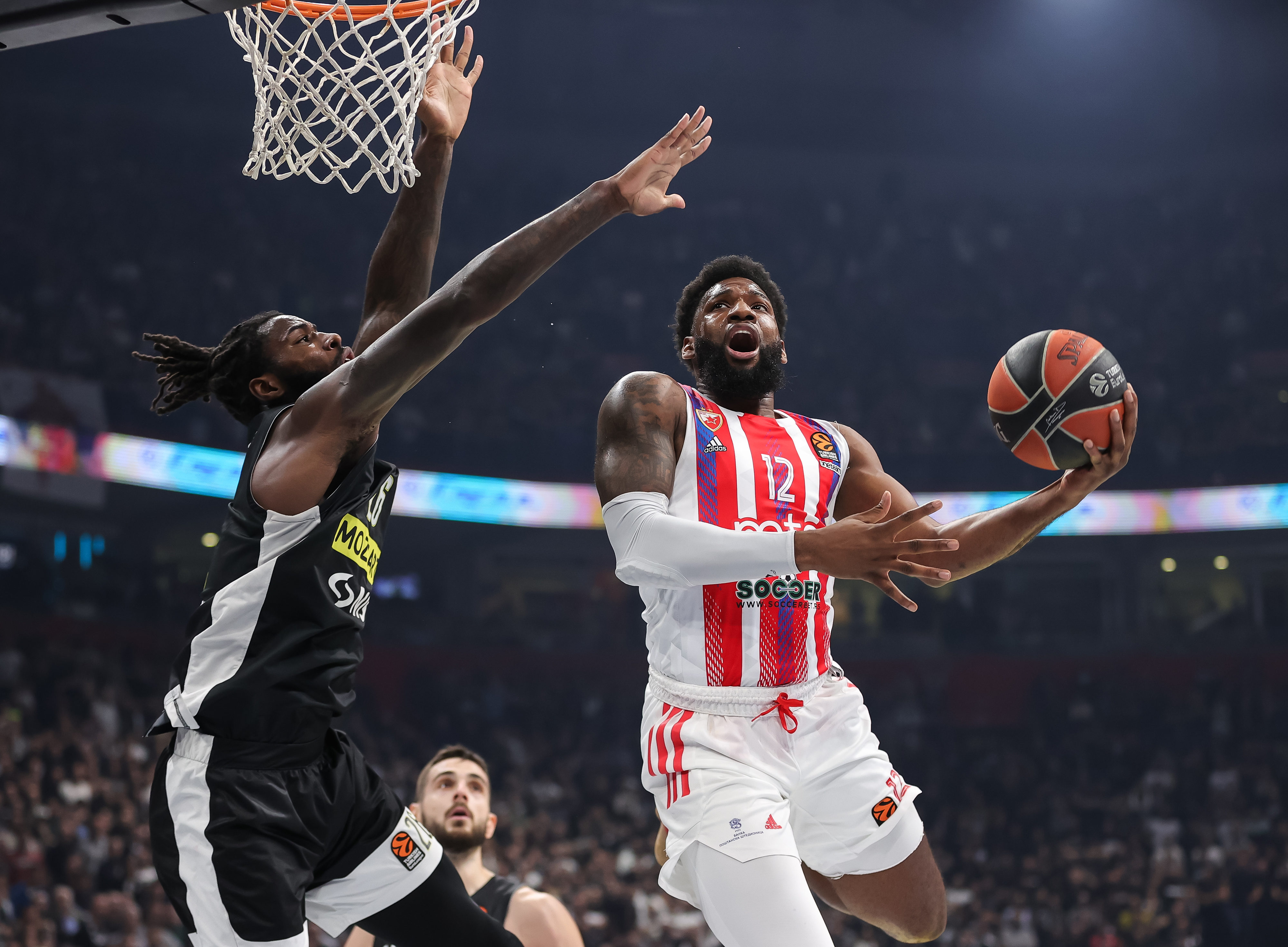 during the Turkish Airlines EuroLeague match between Partizan Mozzart Bet Belgrade and Crvena Zvezda mts Belgrade at Stark Arena on December 08, 2022 in Belgrade, Serbia. (Photo by Srdjan Stevanovic/Starsport.rs ©)