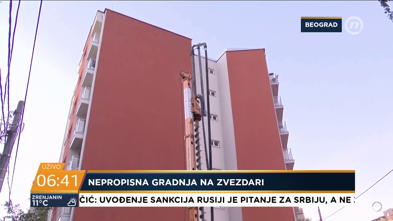 Nepropisna gradnja na Mirijevu Investitor gradi zgradu od sedam spratova na nebezbednom mestu