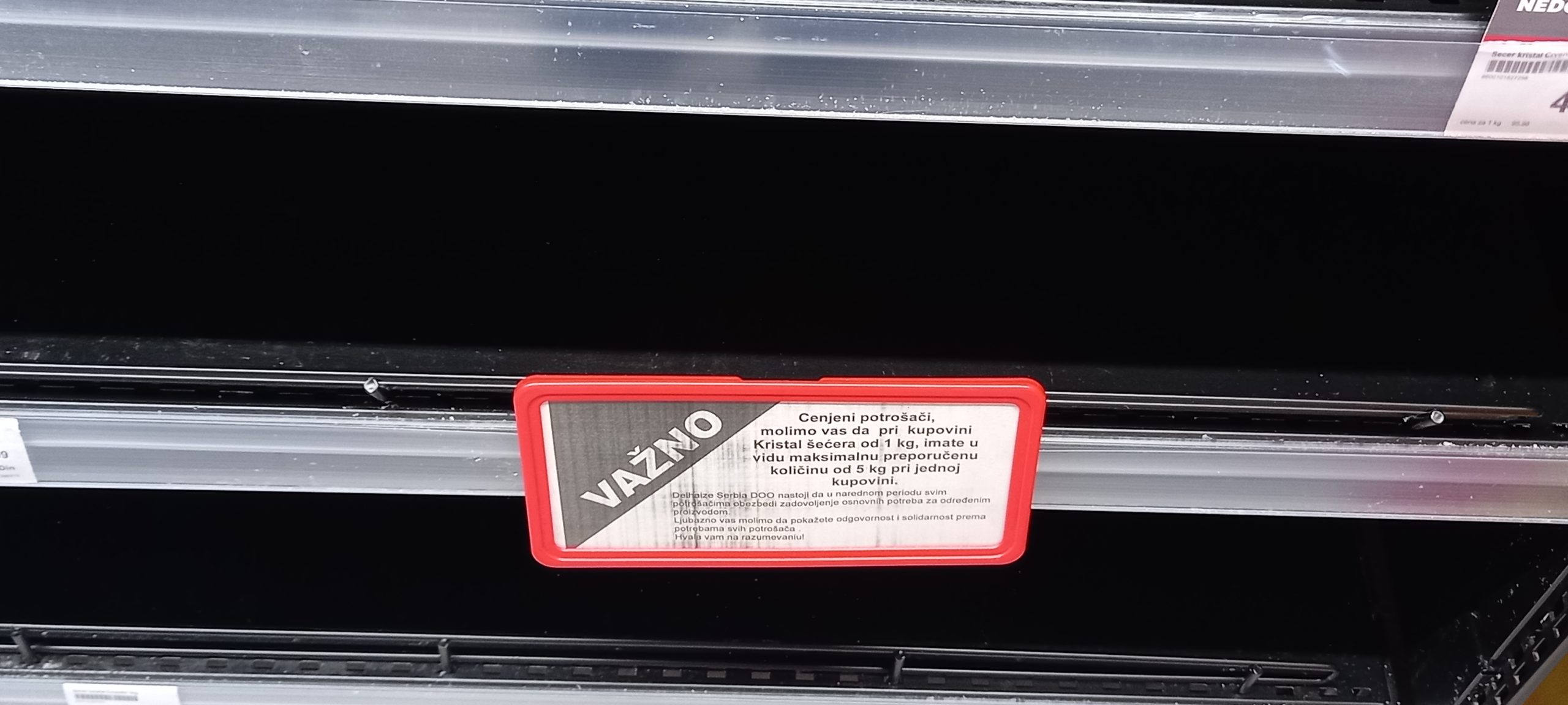 Prodavnica prazni rafovi nestasica secera