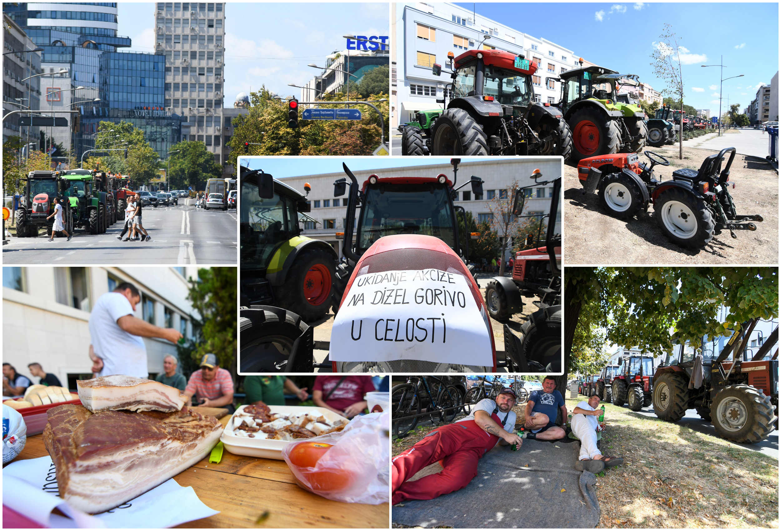 Novi Sad 11.  avgust 2022. Protest paora poljoprivrednika u centru Novog Sada Foto:Nenad Mihajloviić/Nova.rs