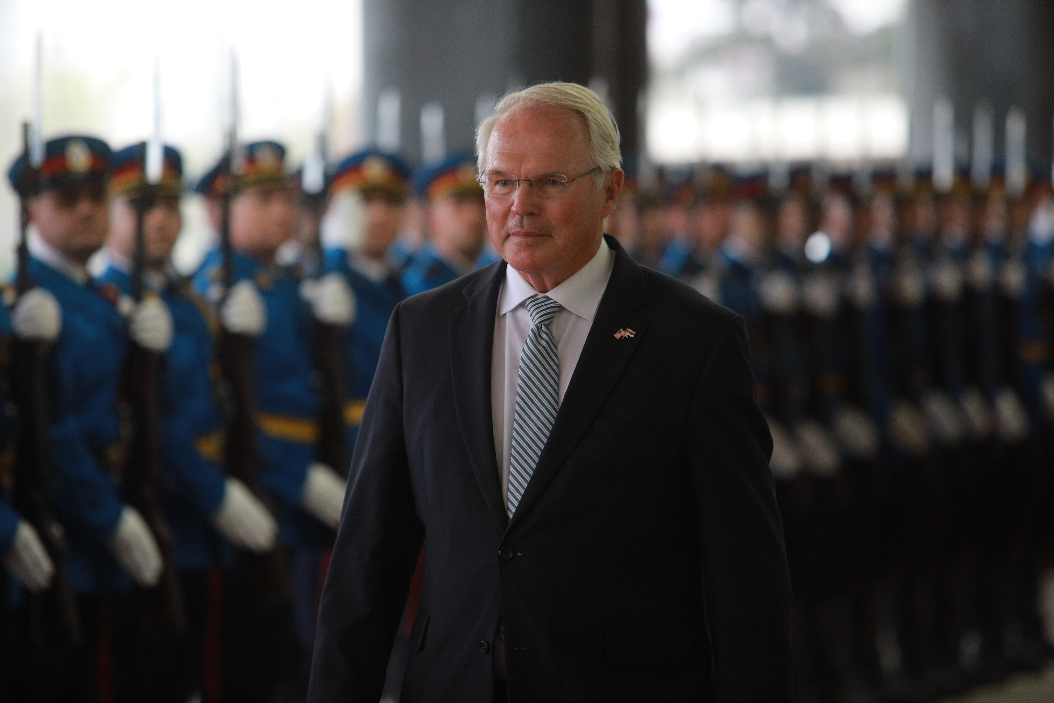 The President of the Republic of Serbia, Aleksandar Vucic, received a letter of credence from the new Ambassador of the United States of America to the Republic of Serbia, Christopher Hill, at the Palace of Serbia.