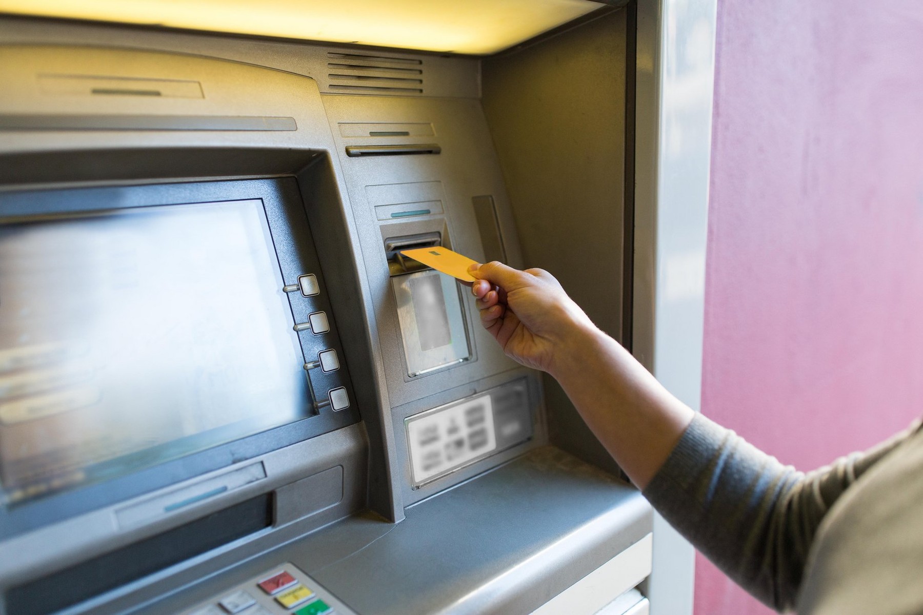finance, money, bank and people concept - close up of woman hand inserting card to atm machine,Image: 316456459, License: Royalty-free, Restrictions: , Model Release: no, Credit line: Lev Dolgachov / Alamy / Alamy / Profimedia