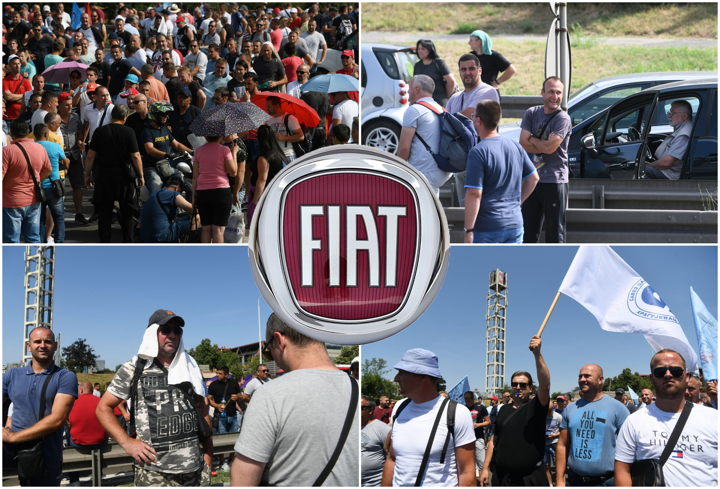 Beograd 22.06.2022 Beograd 22.06.2022.  Radnici Fijata, protest, fijat, blokada, štrajk, auto put autoput beograd