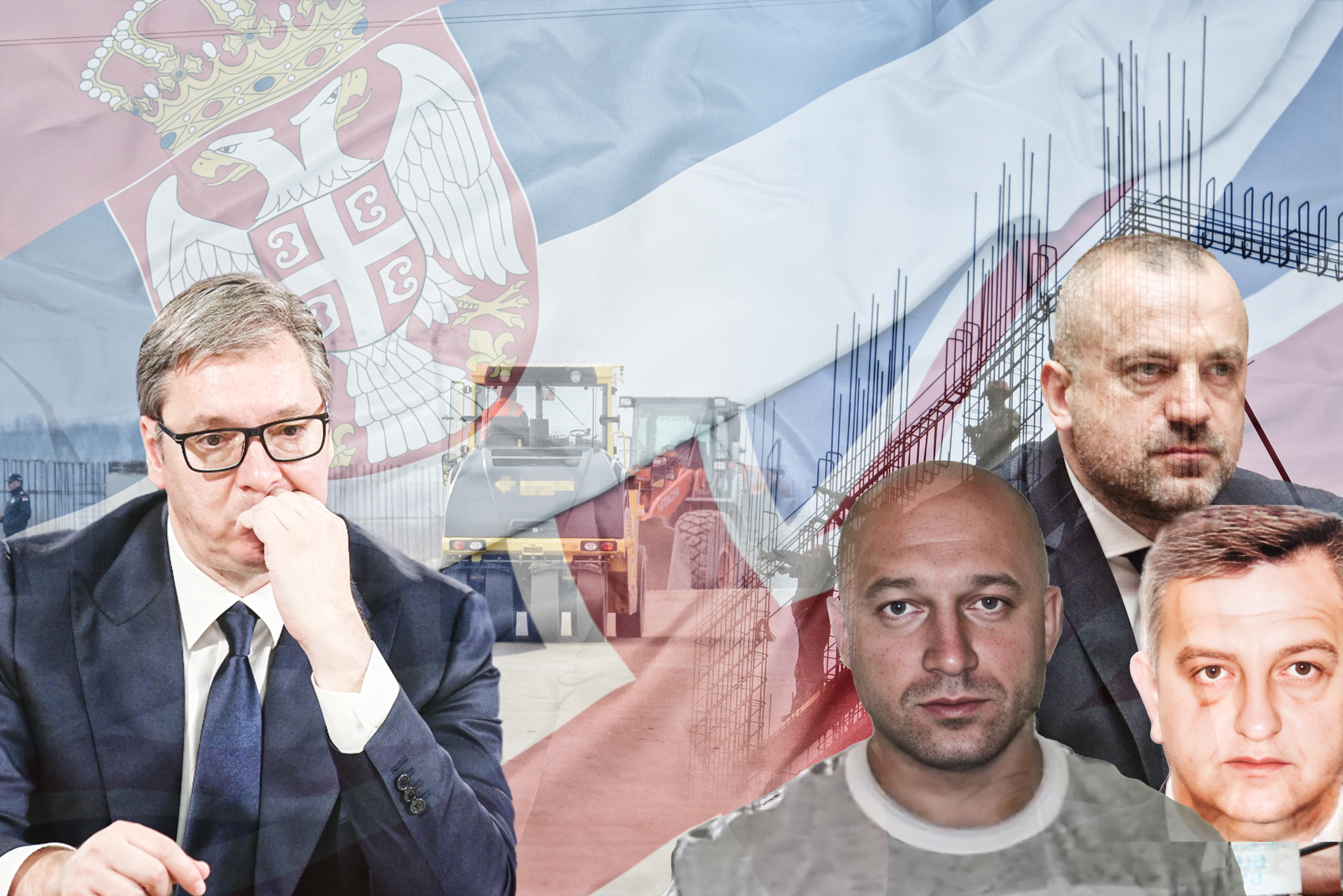 Sunovrat Vučićeve "borbe protiv korupcije": Šamar iz Britanije još jedan dokaz da je sve bila laž Aleksandar Vucic Zvonko Veselinovic Milan Radoicic i Slobodan Tesic waving colorful flag of great britain and national flag of serbia. macro