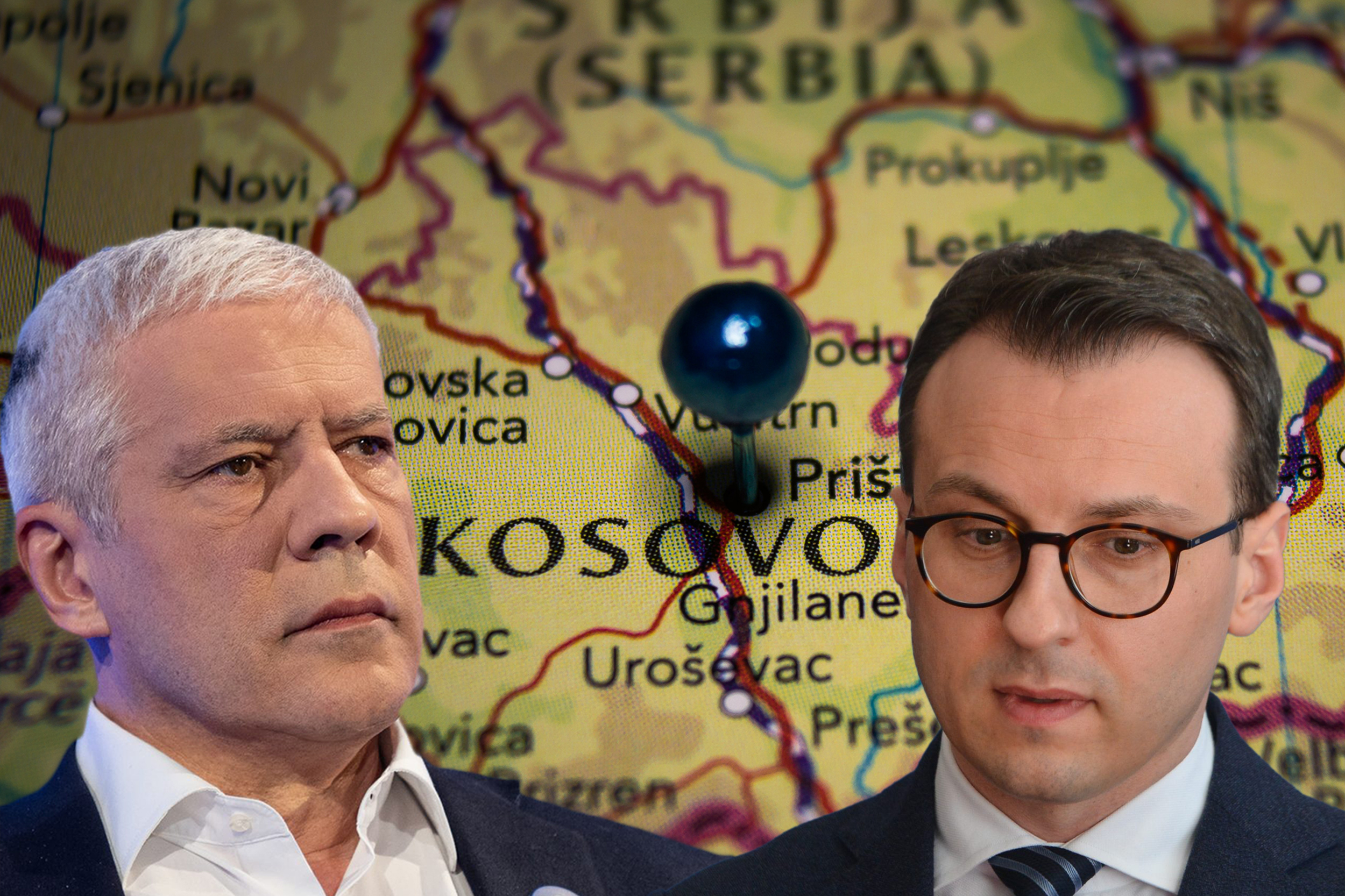 Pristina, the capital city of Kosovo pinned on geographical map