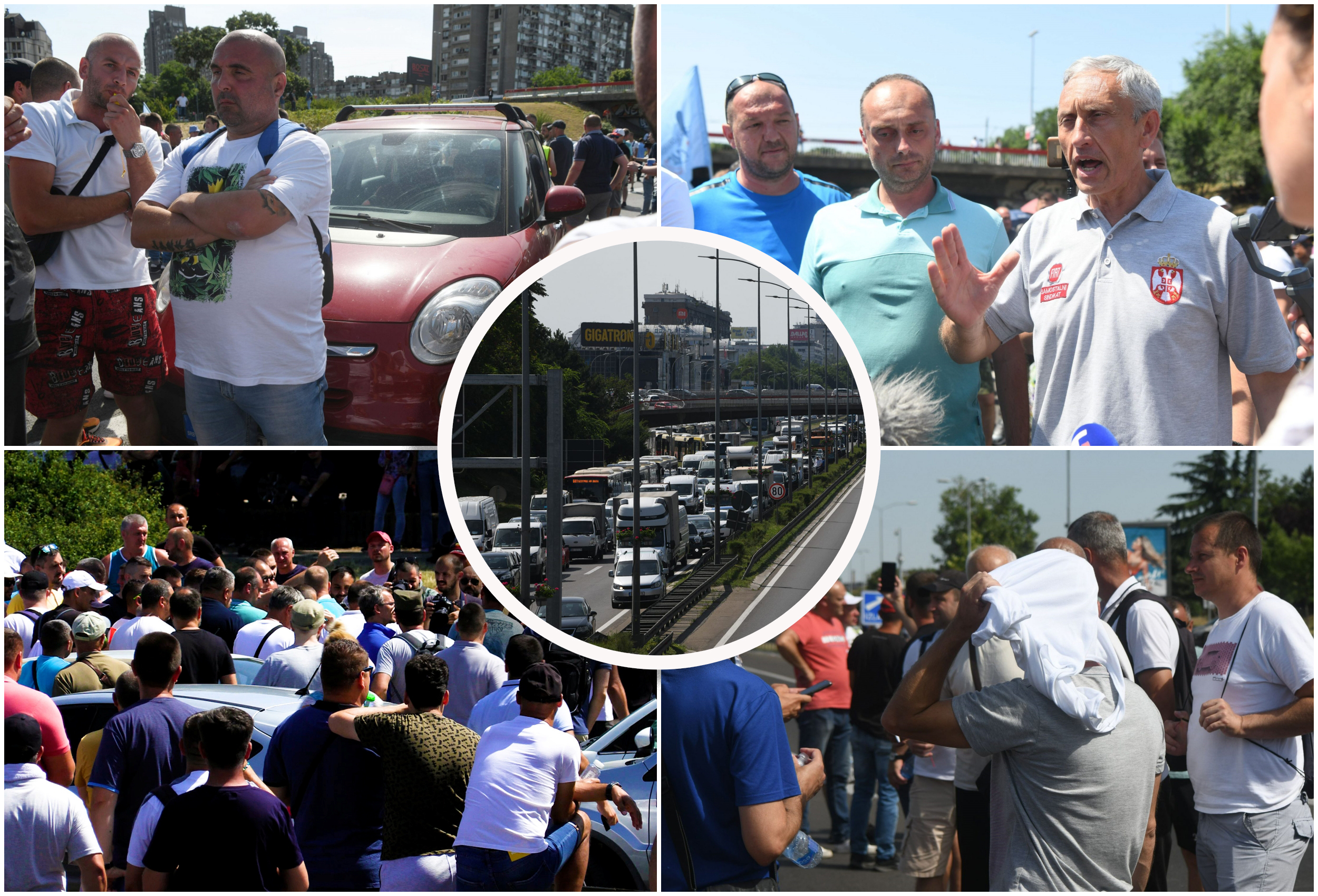 Beograd 22.06.2022 Beograd 22.06.2022.  Radnici Fijata, protest, fijat, blokada, štrajk, auto put autoput beograd