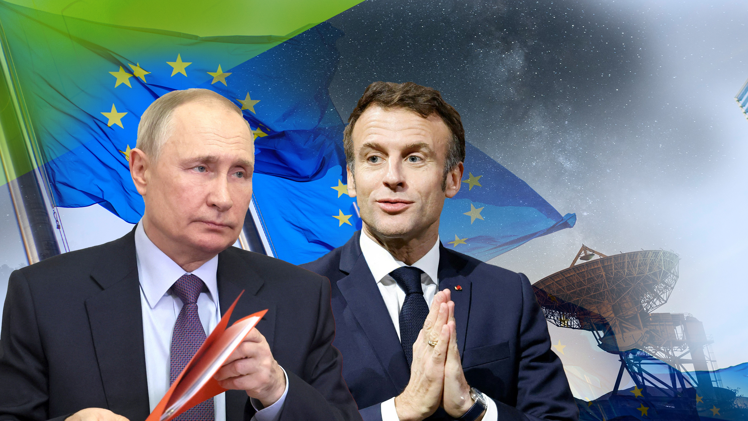 Makron putin, rt, satelit