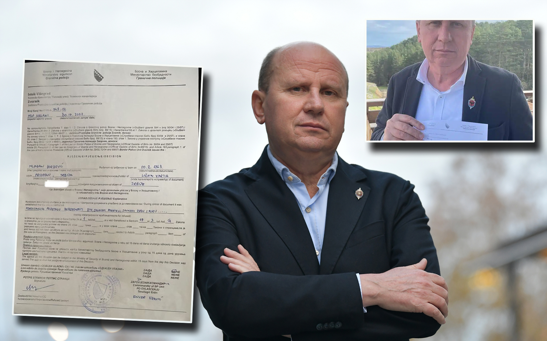 Mlađanu Đorđeviću zabranjen ulazak u BiH