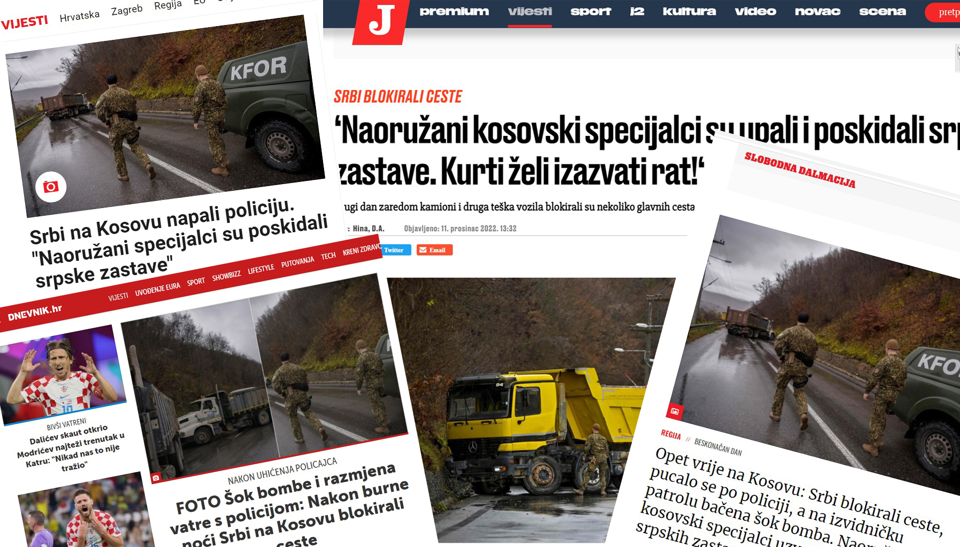 Naslovne strane hrvatskih portala, hrvatski portali kosovo kombo