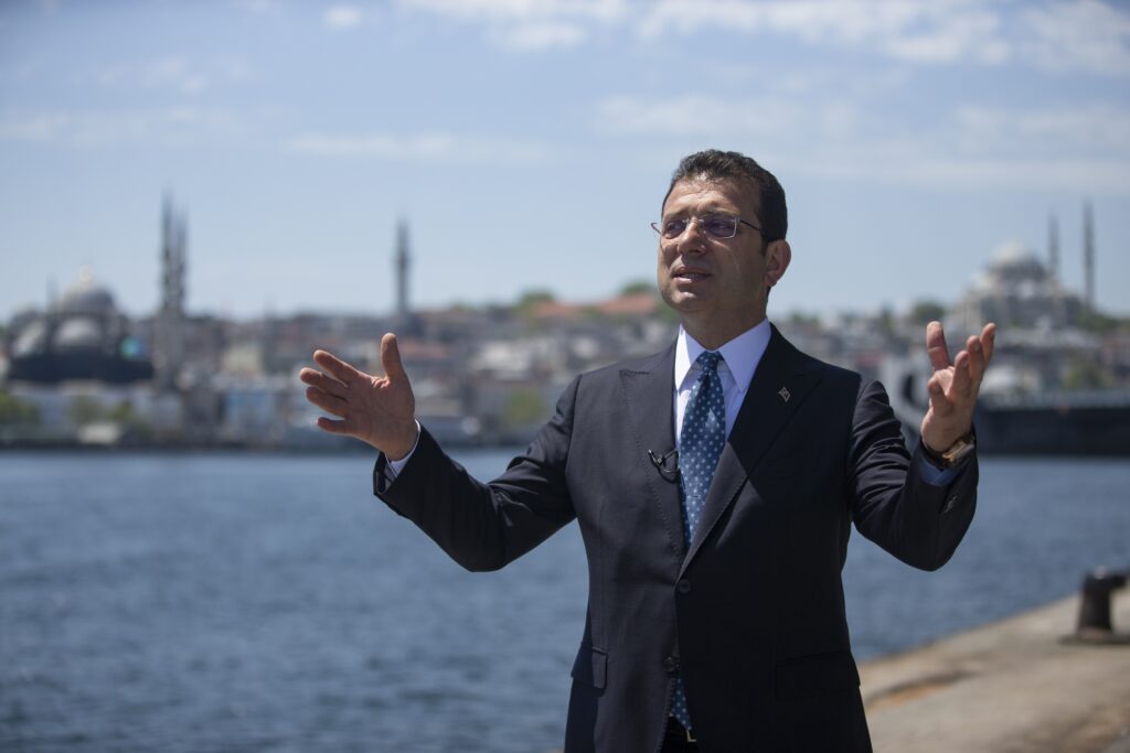 epa08416639 Istanbul mayor Ekrem Imamoglu poses for photos in Istanbul, Turkey, 11 May 2020 (issued 12 May 2020).  EPA-EFE/ERDEM SAHIN