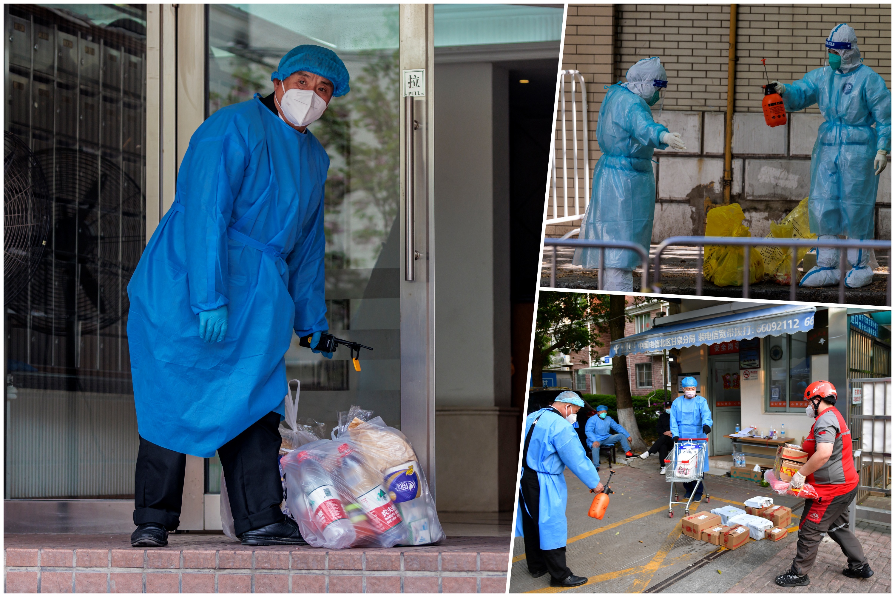 Šangaj, koronavirus, lokdaun, kombo Foto: EPA-EFE/ALEX PLAVEVSKI/cnsphoto via REUTERS