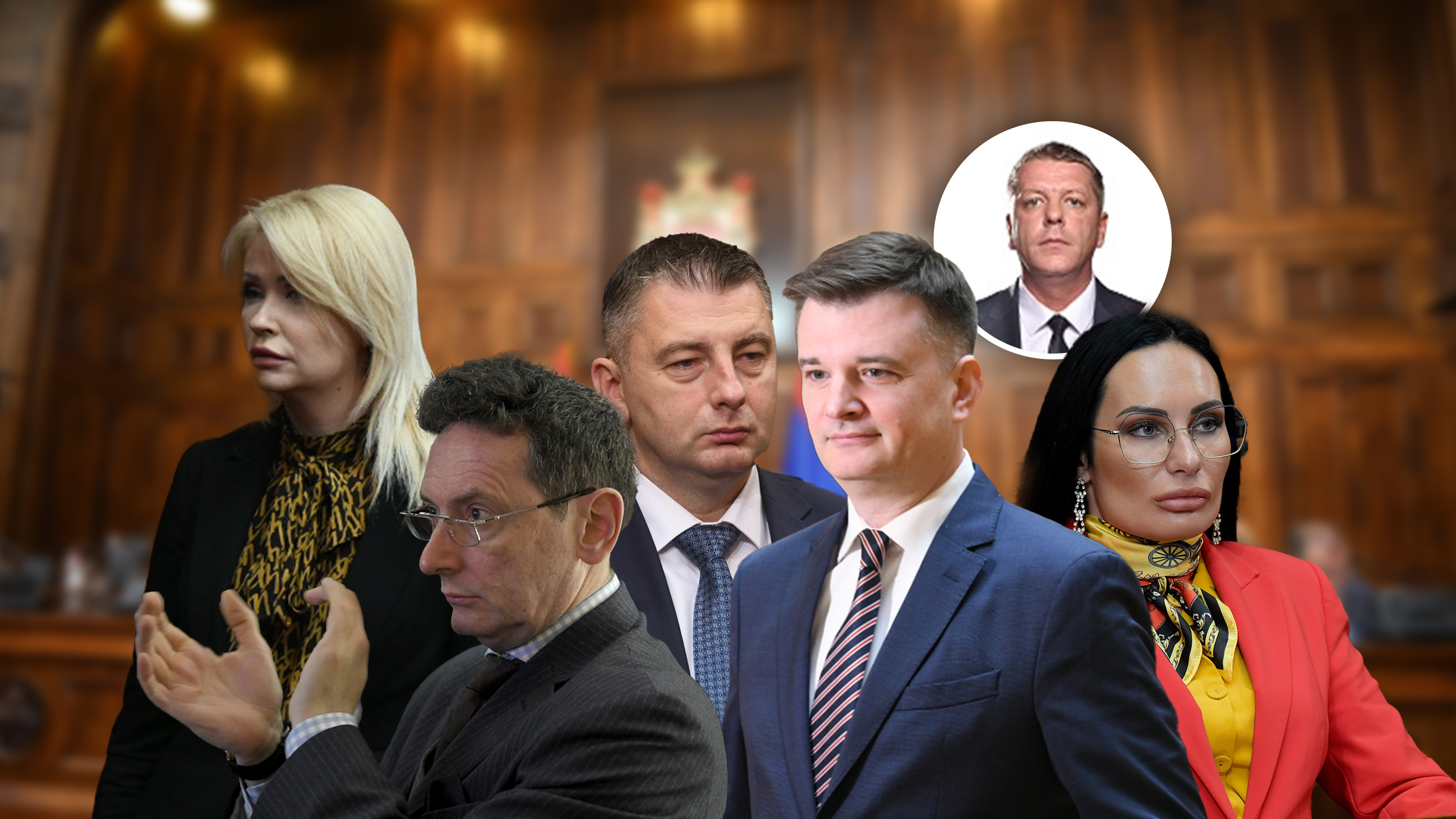 Staša Stojanović, Milenko Jovanov, Dalibor Šćekić, Neboja Bakarec, Sandra Božić i Ivan Antić, poslanici SNS