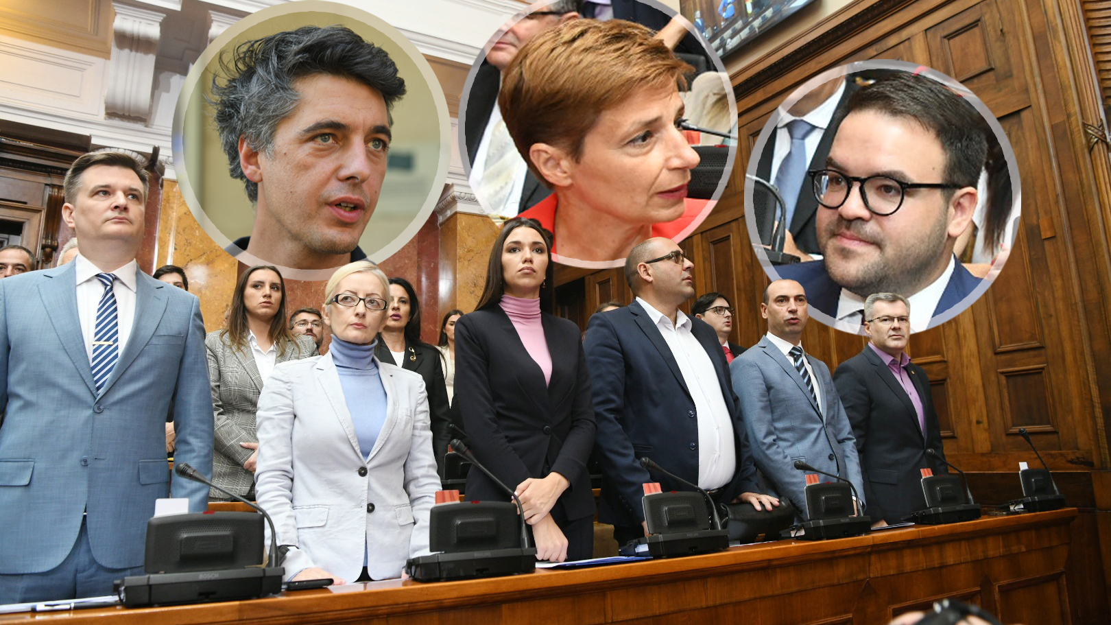 Beograd 18.10.2022. Skupština Srbije, sednica, zasedanje Skupštine, poslanici Foto: Vesna Lalić/Nova.rs
Milenko Jovanov, Marina Raguš, Nevena Đurić, Vladimir Đukanović, Igor Bečić Foto: Vesna Lalić/Nova.rs