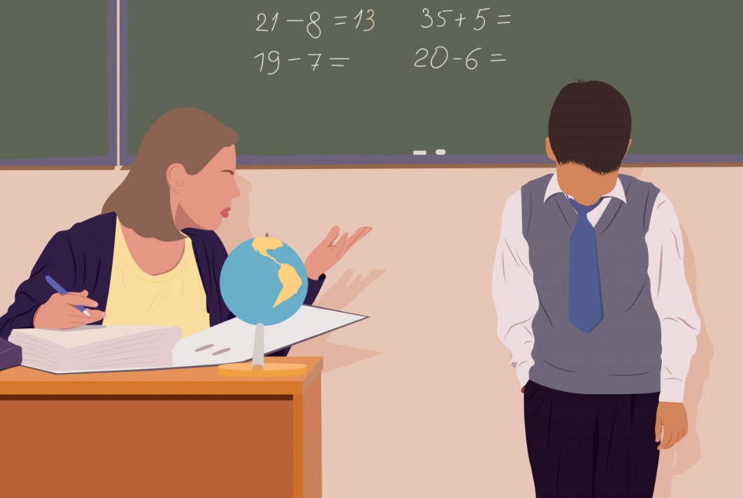 teacher scolds negligent student in class
Teacher convicted for humiliating