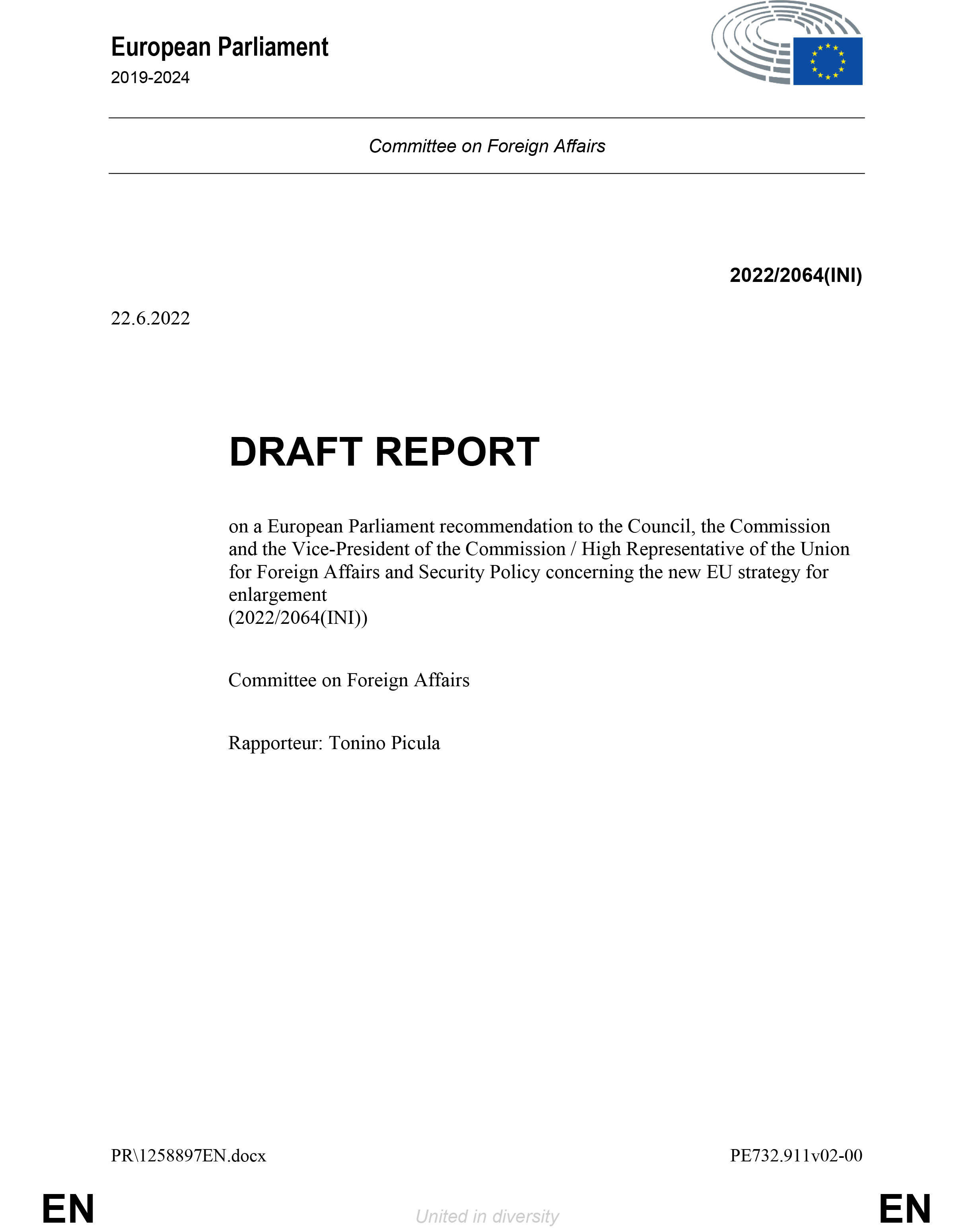 Evropski parlament, Dokument