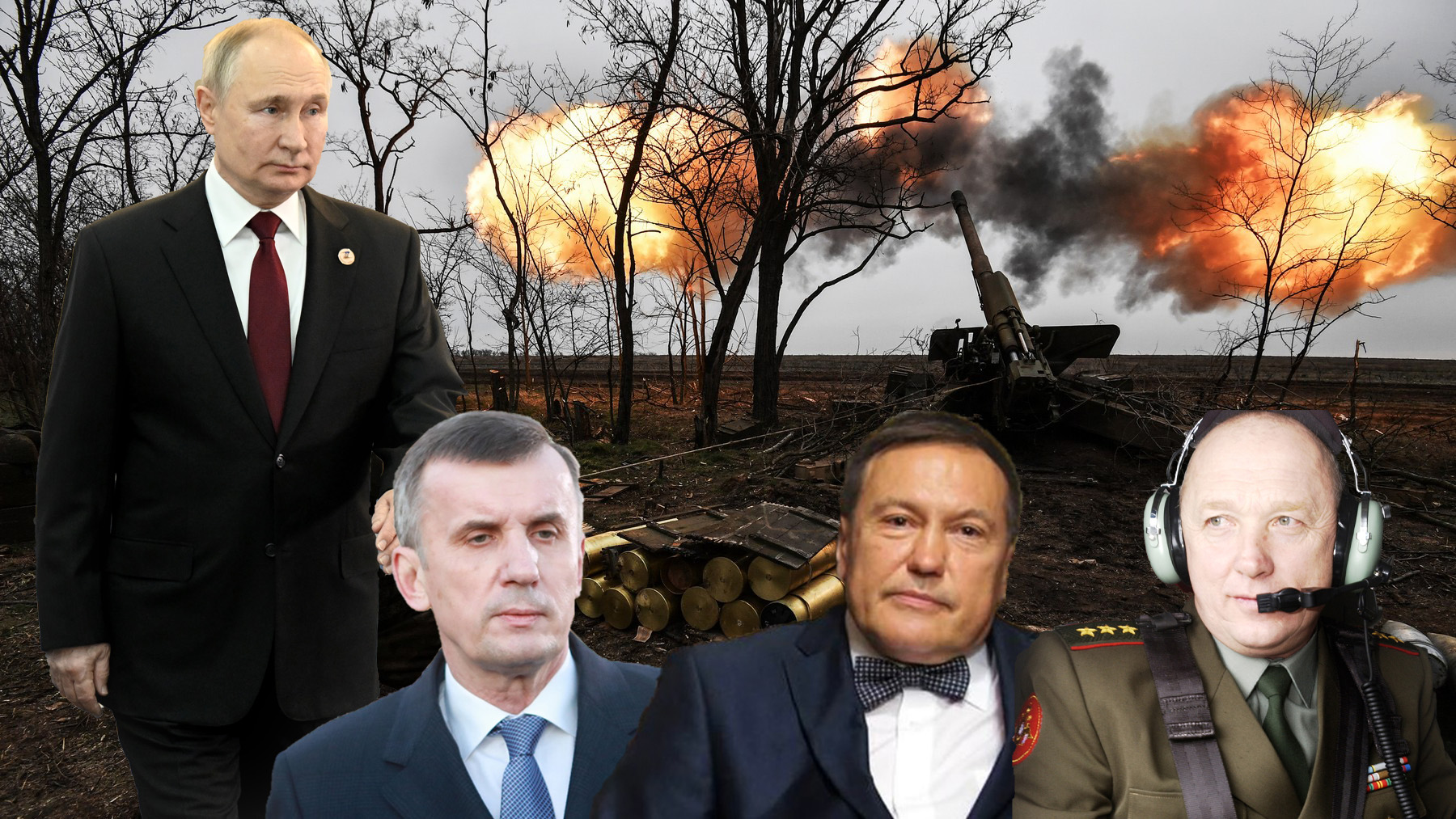 Vladimir Putin, Aleksandar Buzakov, Pavel Antov i Aleksej Maslov, rat, Ukrajina, Rusija, kombo Foto: Konstantin Mihalchevskiy / Sputnik / Sergei Konkov /TASS/Not supplied  WillWest News  Profimedia/Wikipedia/Jason L. Austin/EPA-EFE/IGOR KOVALENKO