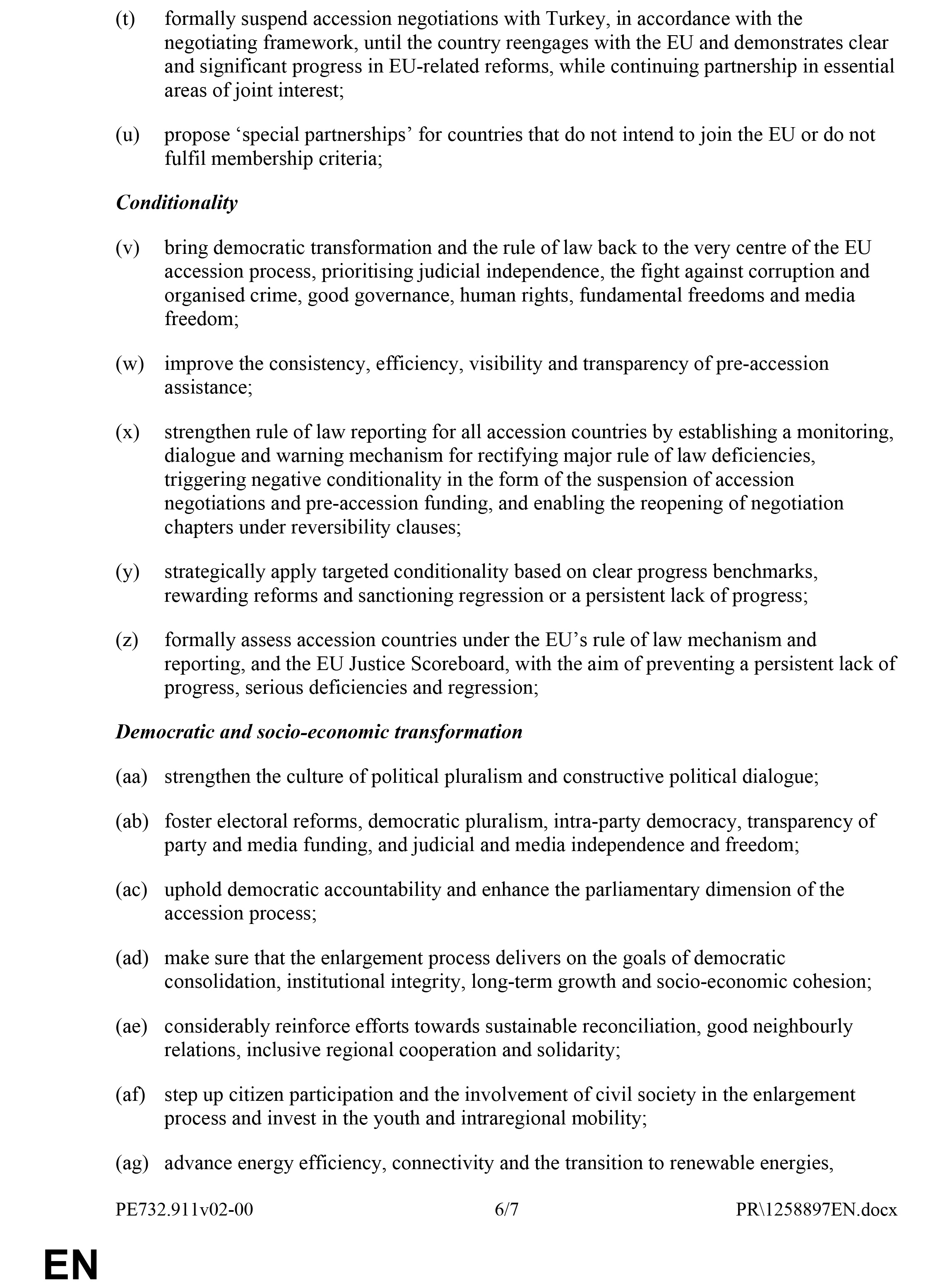 Evropski parlament, Dokument