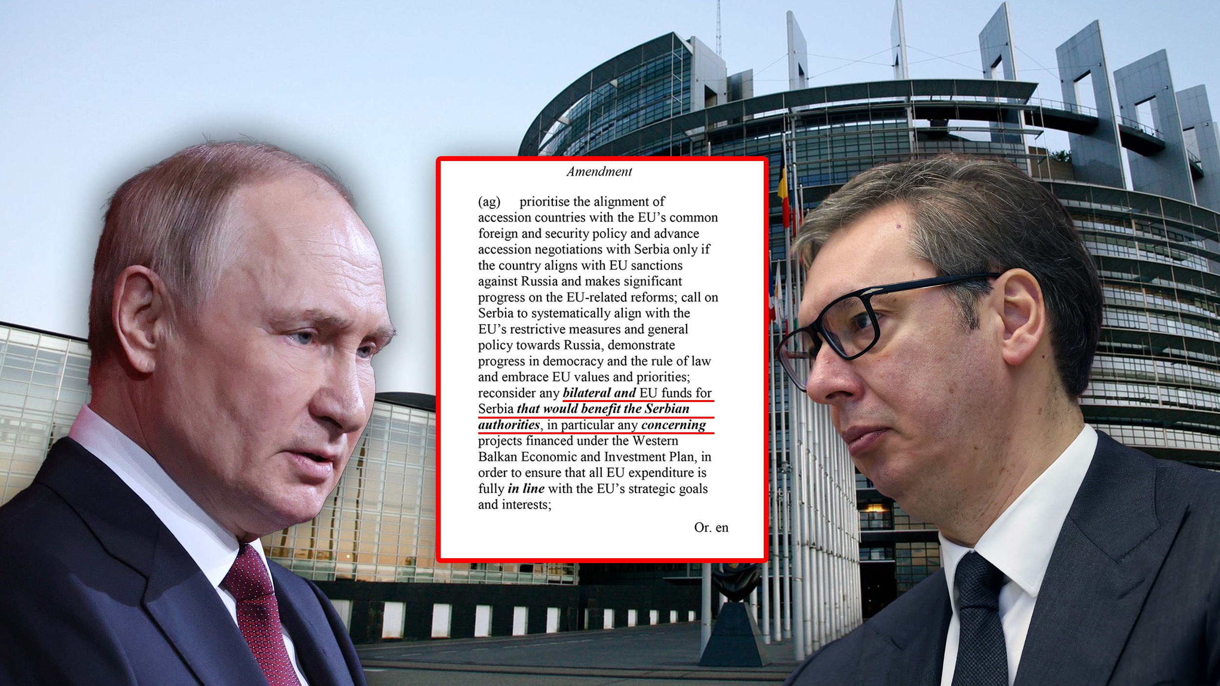 Evropski parlament, Amandman, Putin, Vučić