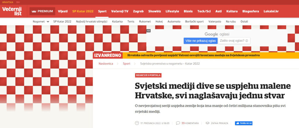 Hrvatska bronza svetsko prvenstvo