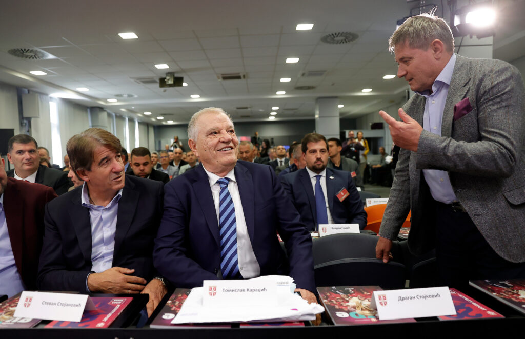 Stevan Stojanovic Tomislav Karadzic Dragan Stojkovic Piksi FSS Izborna Skupstina, Stara Pazova 1.11.2022. Beograd Srbija photo: Pedja Milosavljevic / STARSPORT