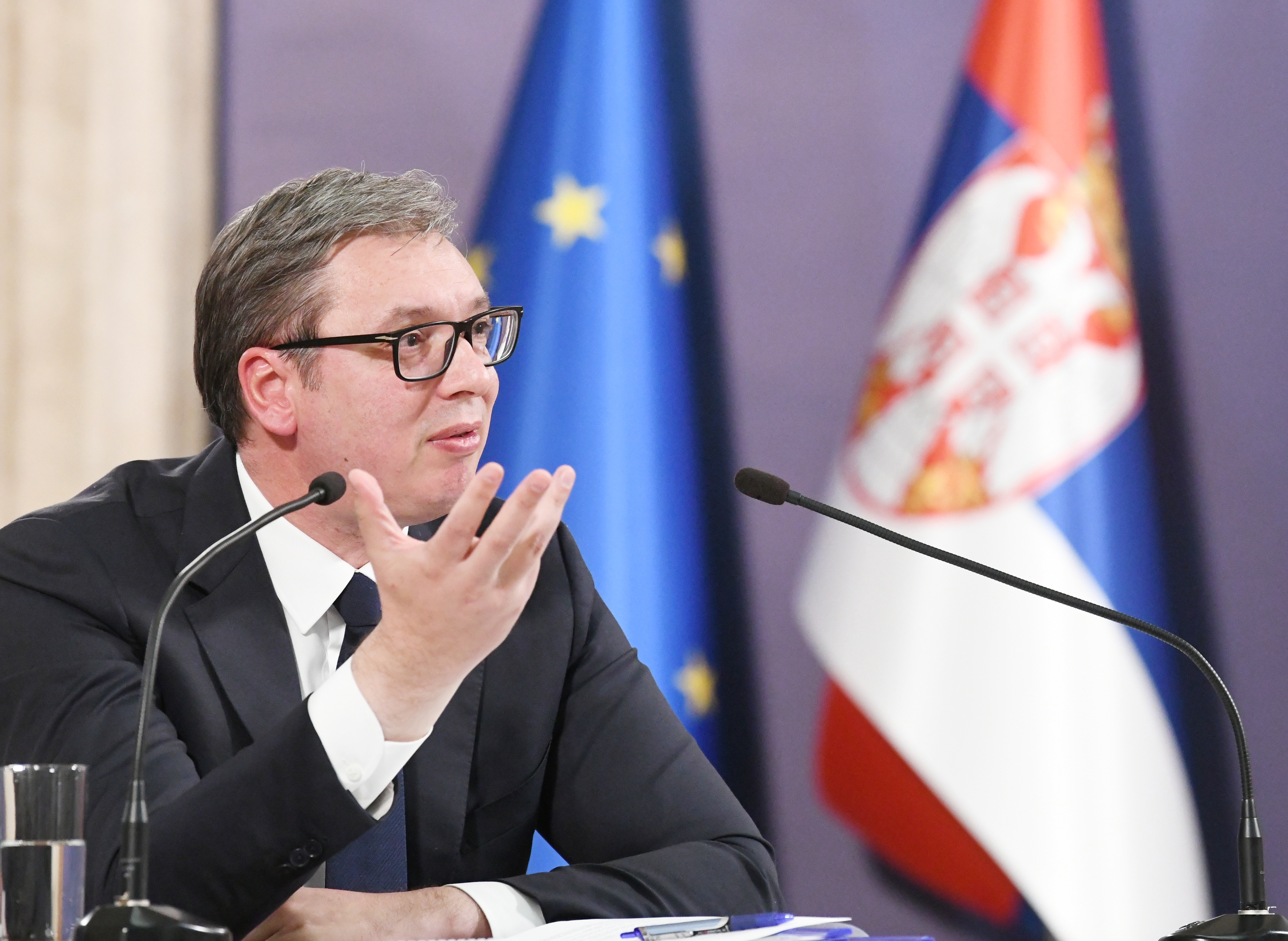 Beograd 18.07.2022. Aleksandar Vučić, obraćanje, konferencija za novinare, kzn, kzš, na temu Jasenovca Foto: Vesna Lalić/Nova.rs