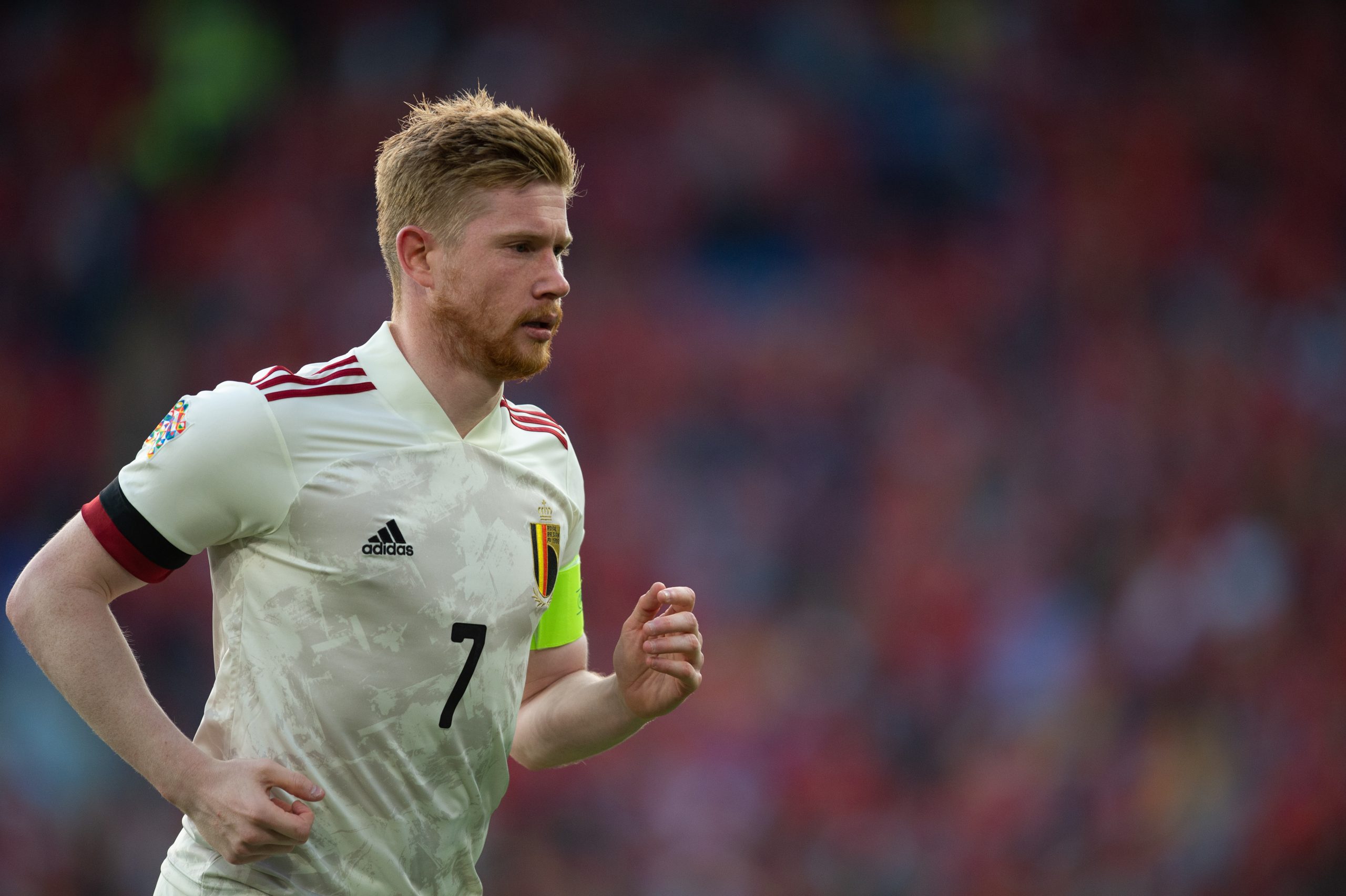 epa10008660 Belgium's Kevin De Bruyne in action during the UEFA Nations League -  Group 4 soccer match between Wales and Belgium in Cardiff, Wales, Britain, 11 June 2022.  EPA-EFE/PETER POWELL .