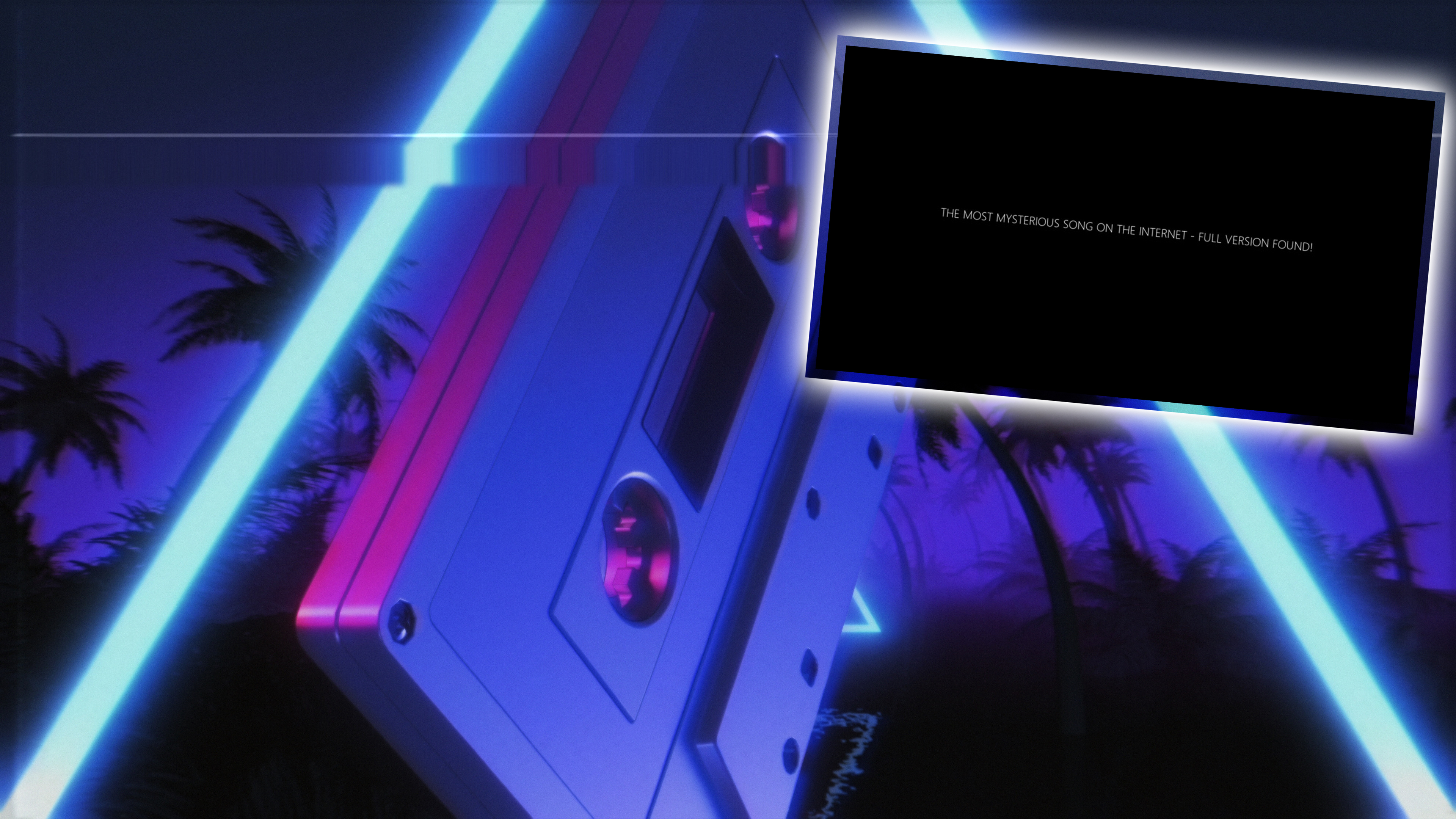 Compact audio cassette, retro wave, VHS noise and glitch background. Old school, 80s, 90s style. Bright, colorful, trendy realistic 3D render concept. Analog media storage. Vintage, retro Illustration
