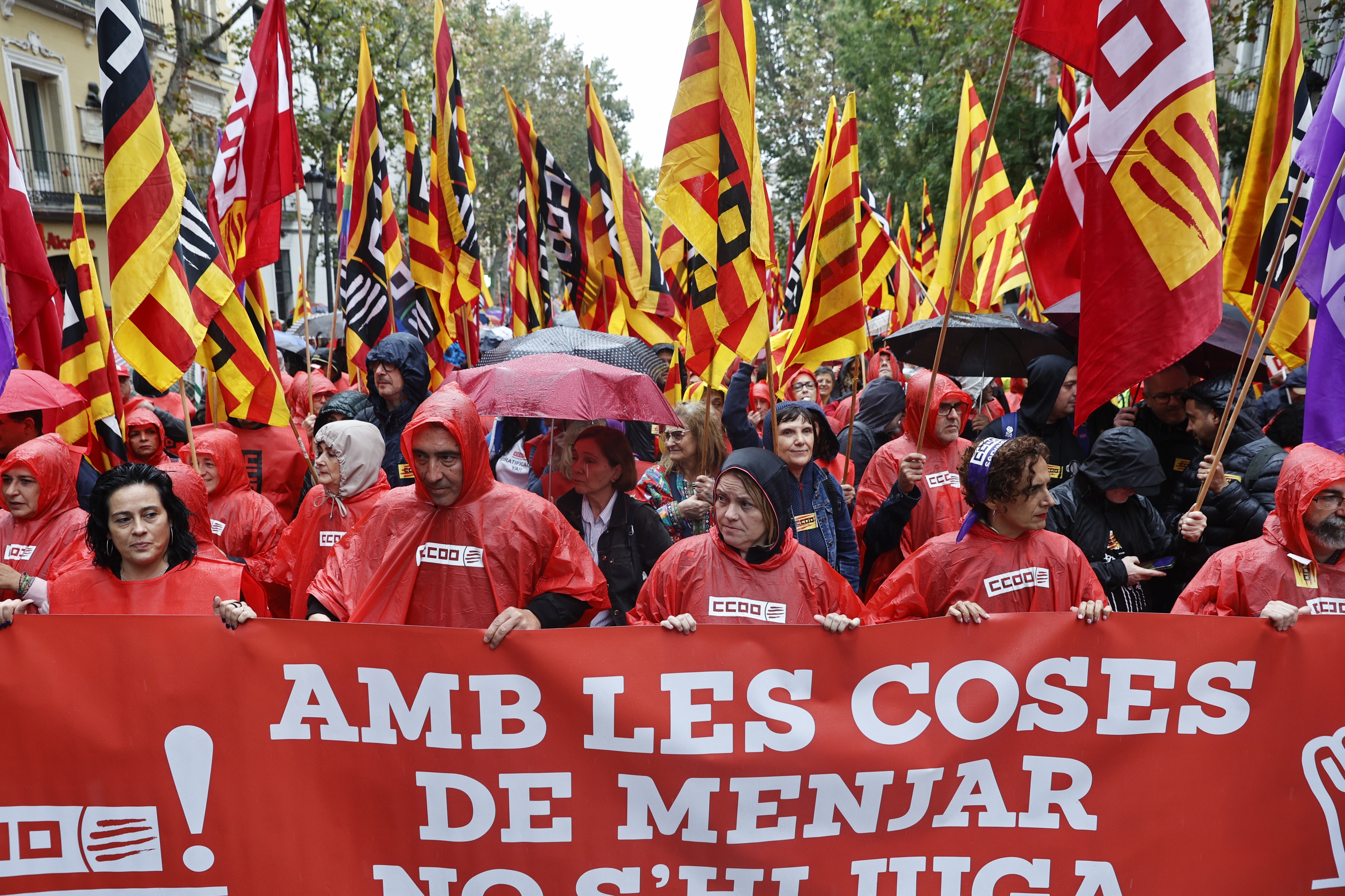 Demonstration called by the CCOO and UGT unions in Madrid