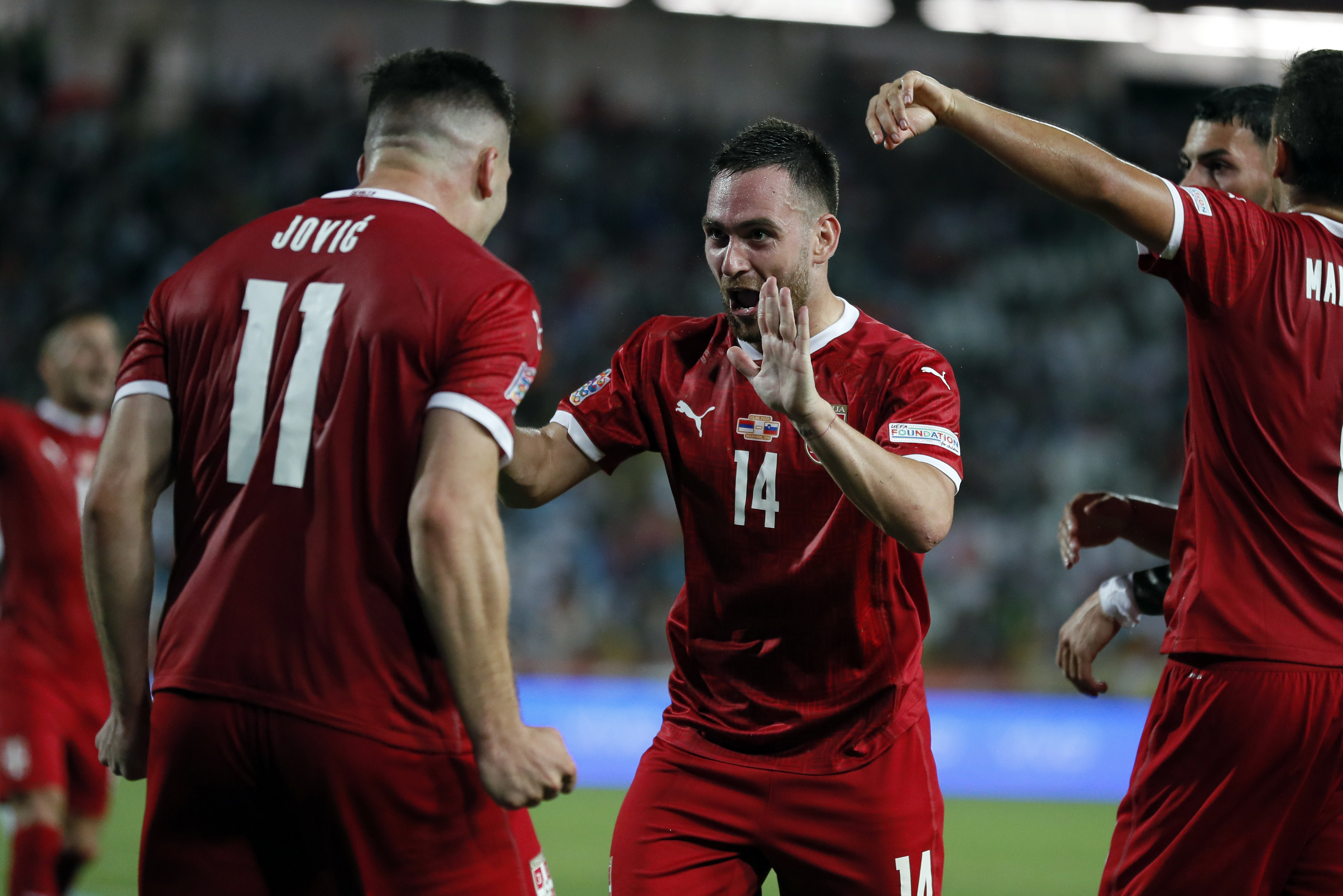 Luka Jovic Andrija Zivkovic Serbia - Slovenia, UEFA Nations League June, 5. 2022. Belgrade, Serbia.
5.6.2022.  Beograd, Srbija  foto: Pedja Milosavljevic/STARSPORT