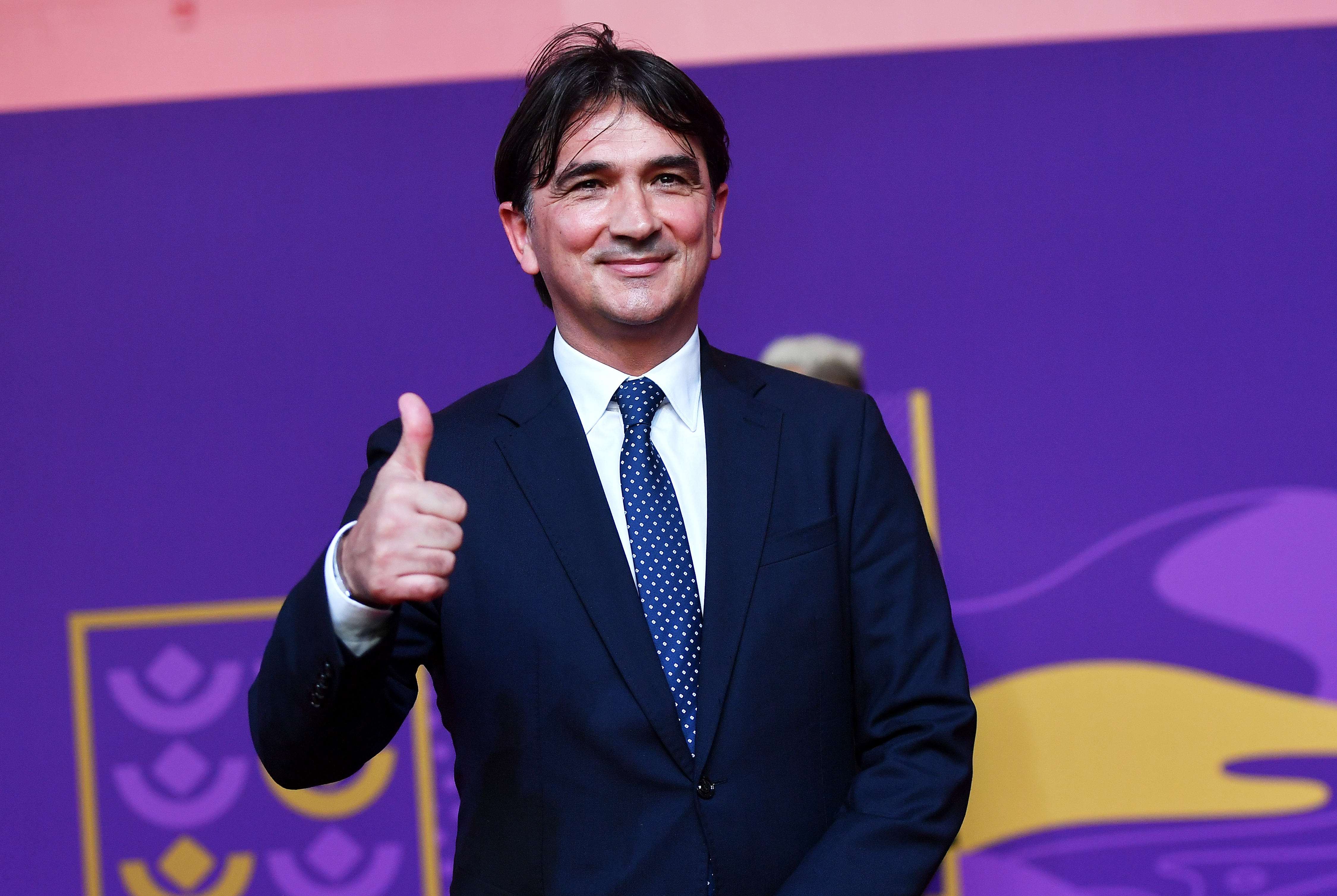 epa09863731 Head coach of the Croatian national team Zlatko Dalic arrives for the main draw for the FIFA World Cup 2022 in Doha, Qatar, 01 April 2022.  EPA-EFE/NOUSHAD THEKKAYIL