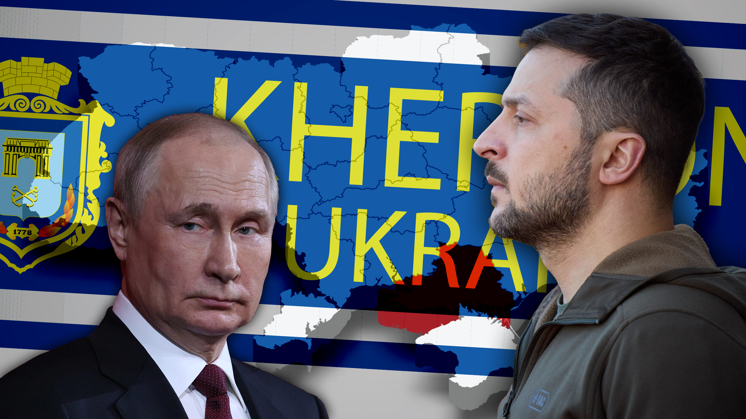 Volodimir Zelenski, Putin, Herson