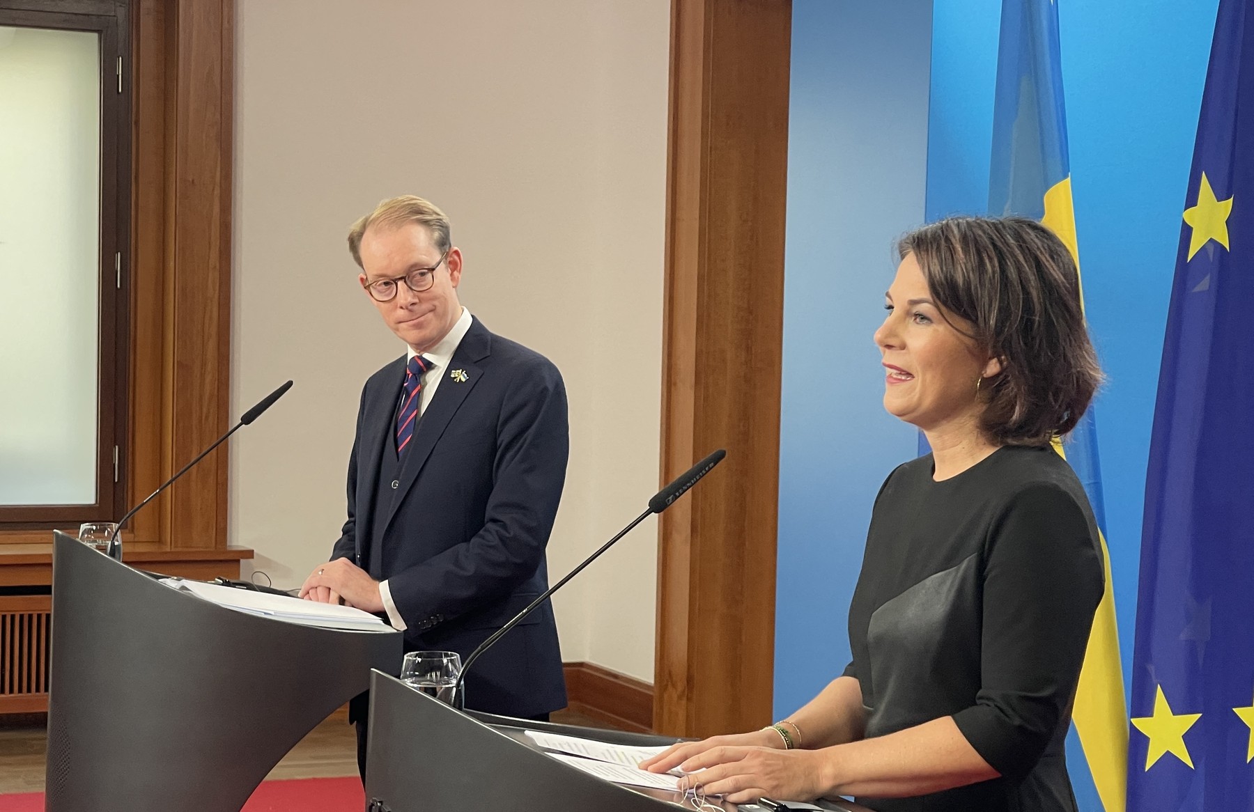 Annalena Baerbock - Tobias Billstrom press conference in Berlin