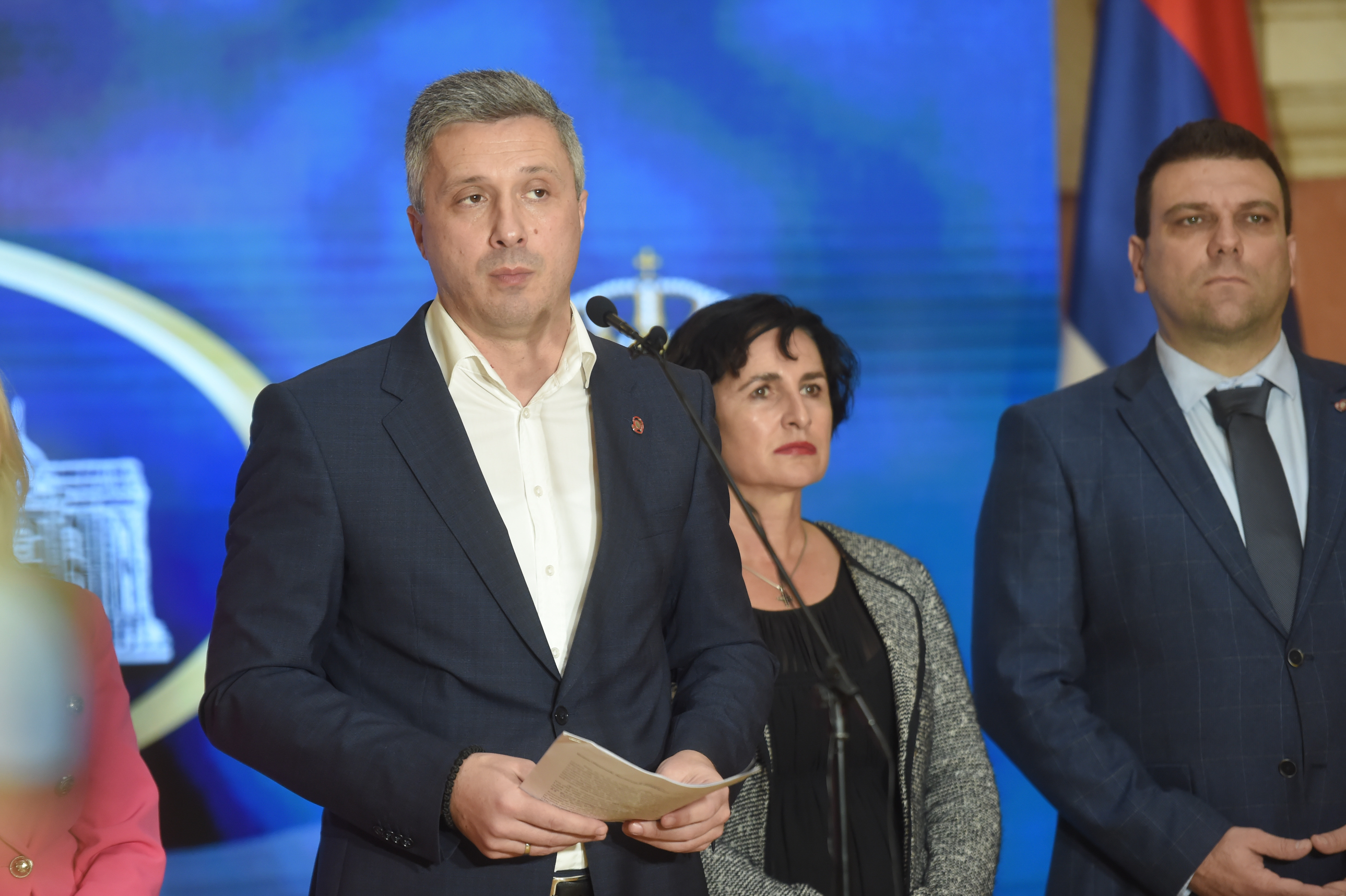 Beograd, 25. oktobra 2022.- Predsednik Dveri Bosko Obradovic obratio se danas medijima u holu Narodne skupstine Srbije. FOTO TANJUG/ STRAHINJA ACIMOVIC/ nr