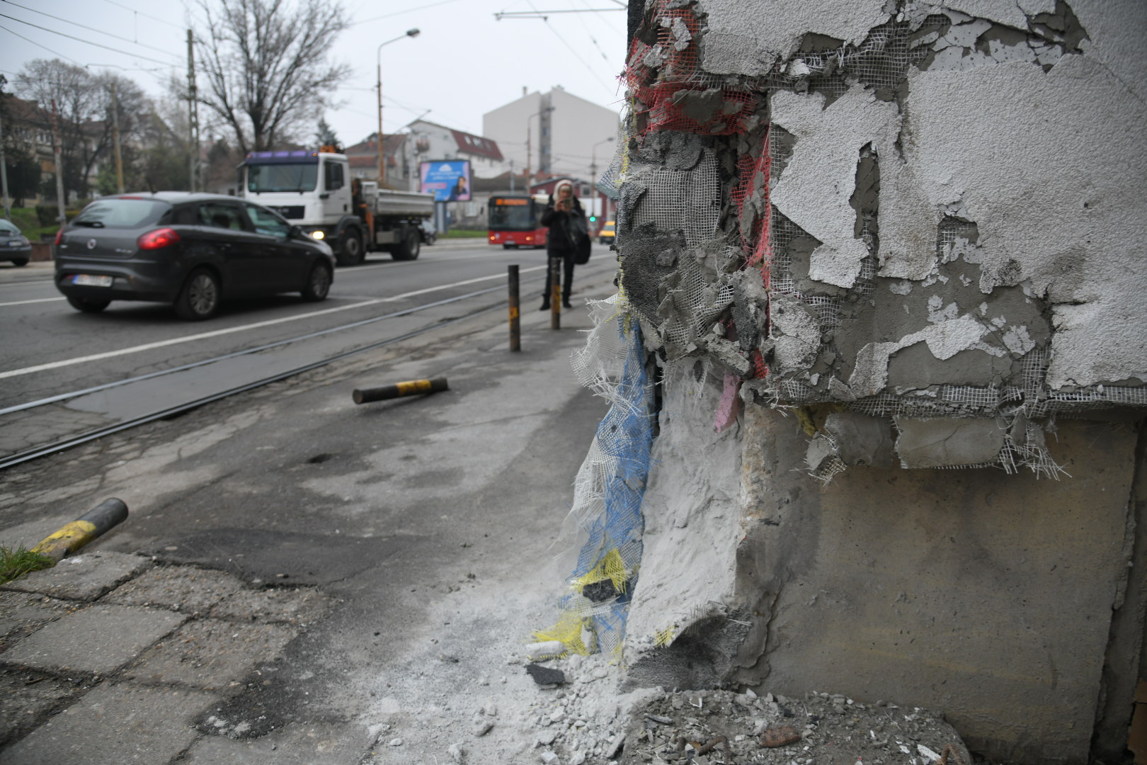 Beograd 08.12.2022. Mesto saobracajne nesrece na Bulevaru Kralja Aleksandra u kojoj je poginuo mladic a devojka povredjena, saobracajka, udes,
