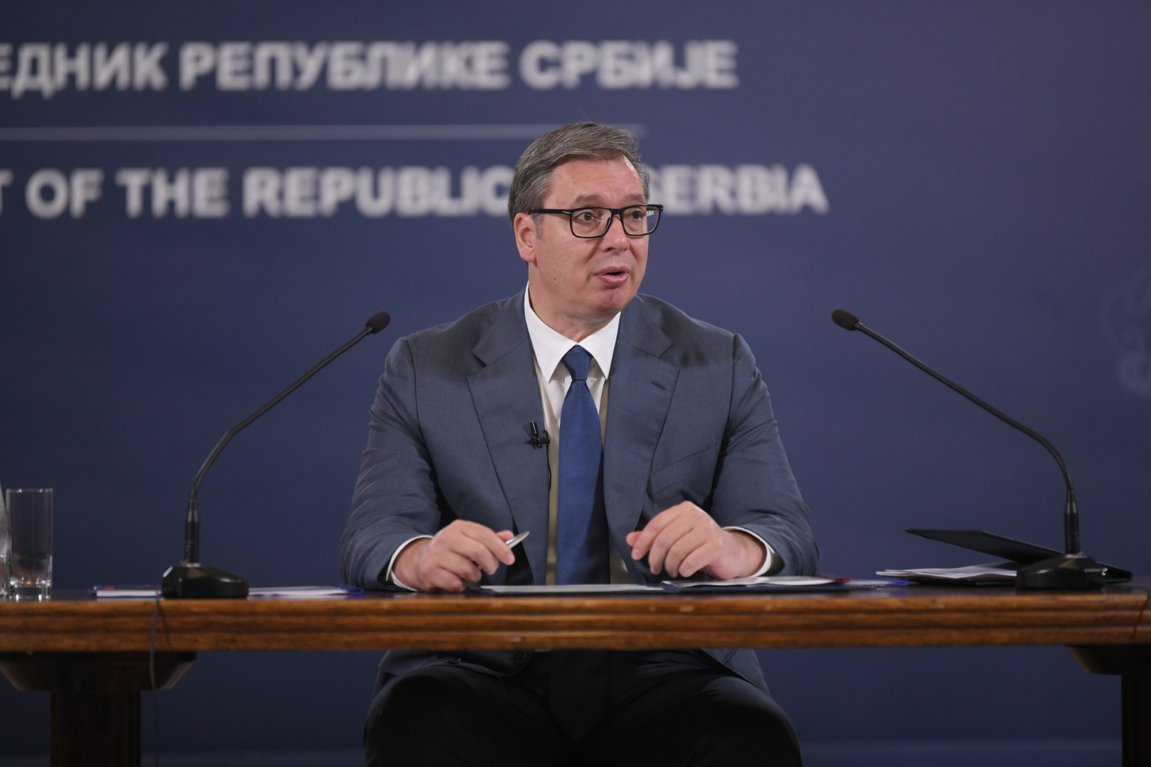 Beograd 27. avgust 2022. Predsednik Srbije obraca se javnosti povodom izbora mandatara u Predsednistvu Srbije Foto:Dragan Mujan/Nova.rs