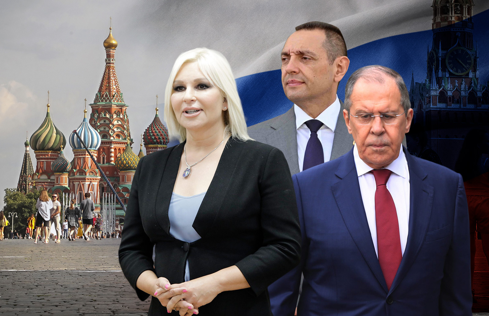 Zorana Mihajlović, Sergej Lavrov i Aleksandar Vulin, Combo