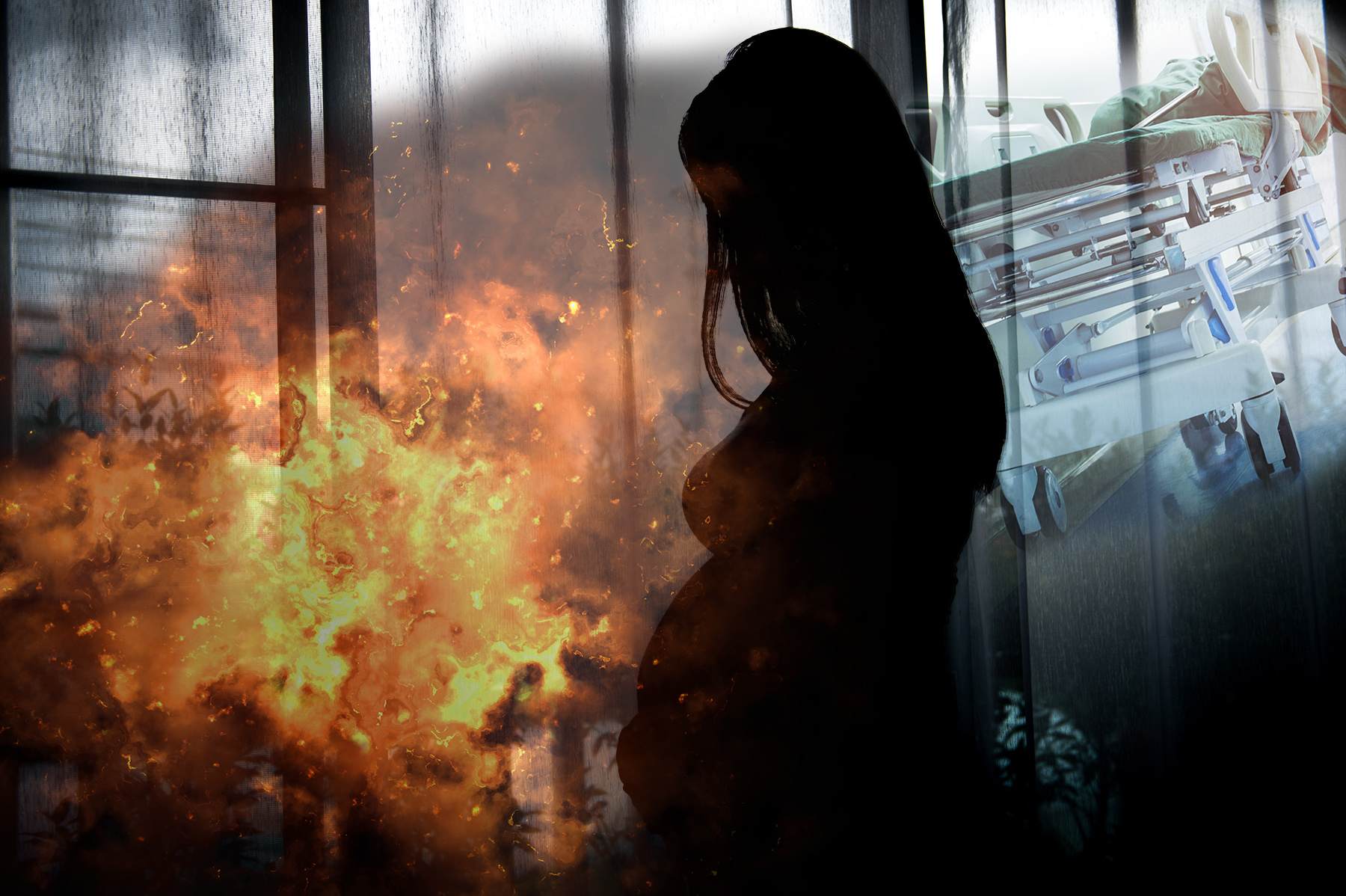 trudnica koja se zapalila, bolnica, kombo