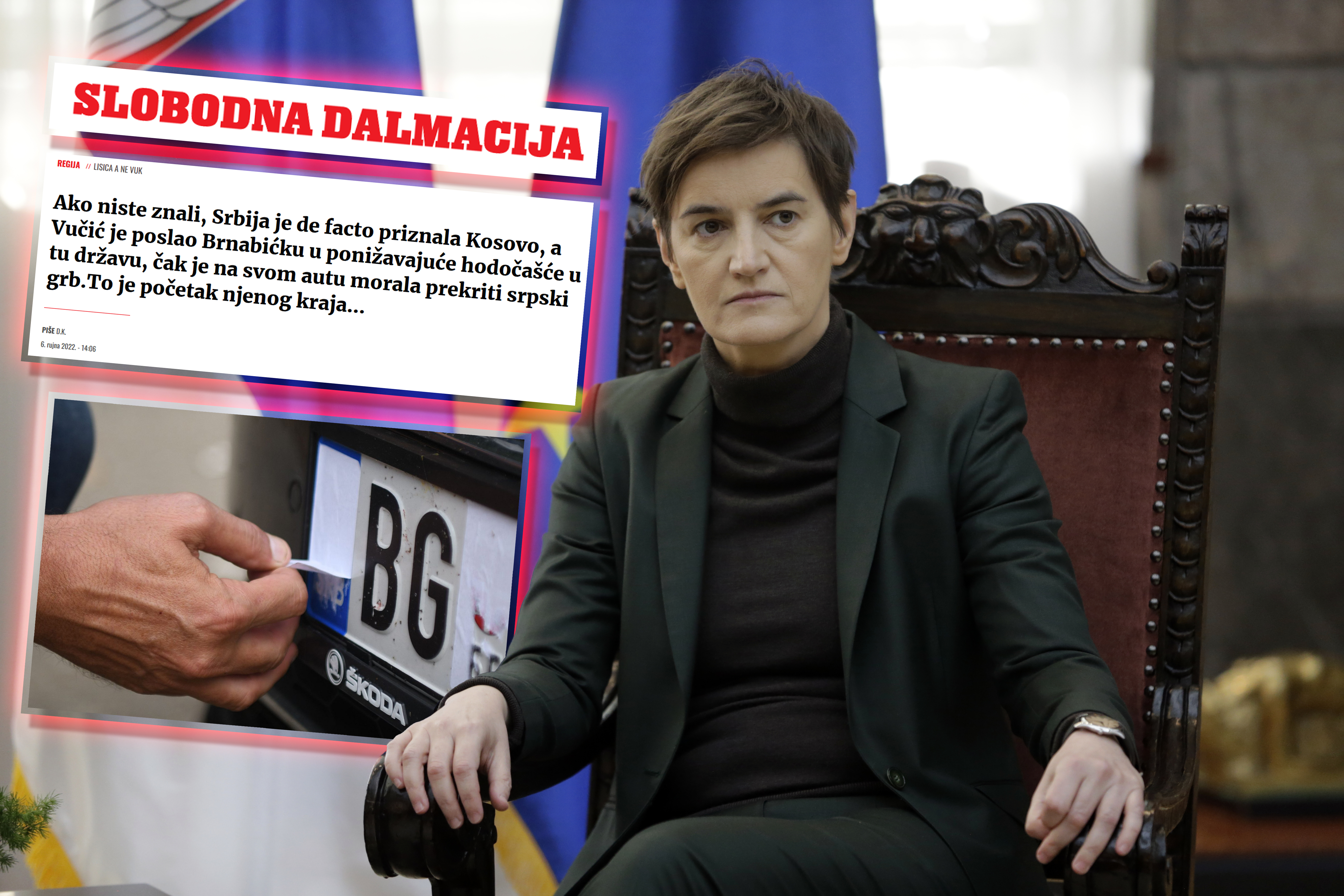 epa09738588 Serbian Prime minister Ana Brnabic talks during the meeting with Bulgaria's Prime Minister in Belgrade, Serbia, 08 February 2022. Prime Minister Petkov is on an official state visit to Serbia.  EPA-EFE/ANDREJ CUKIC