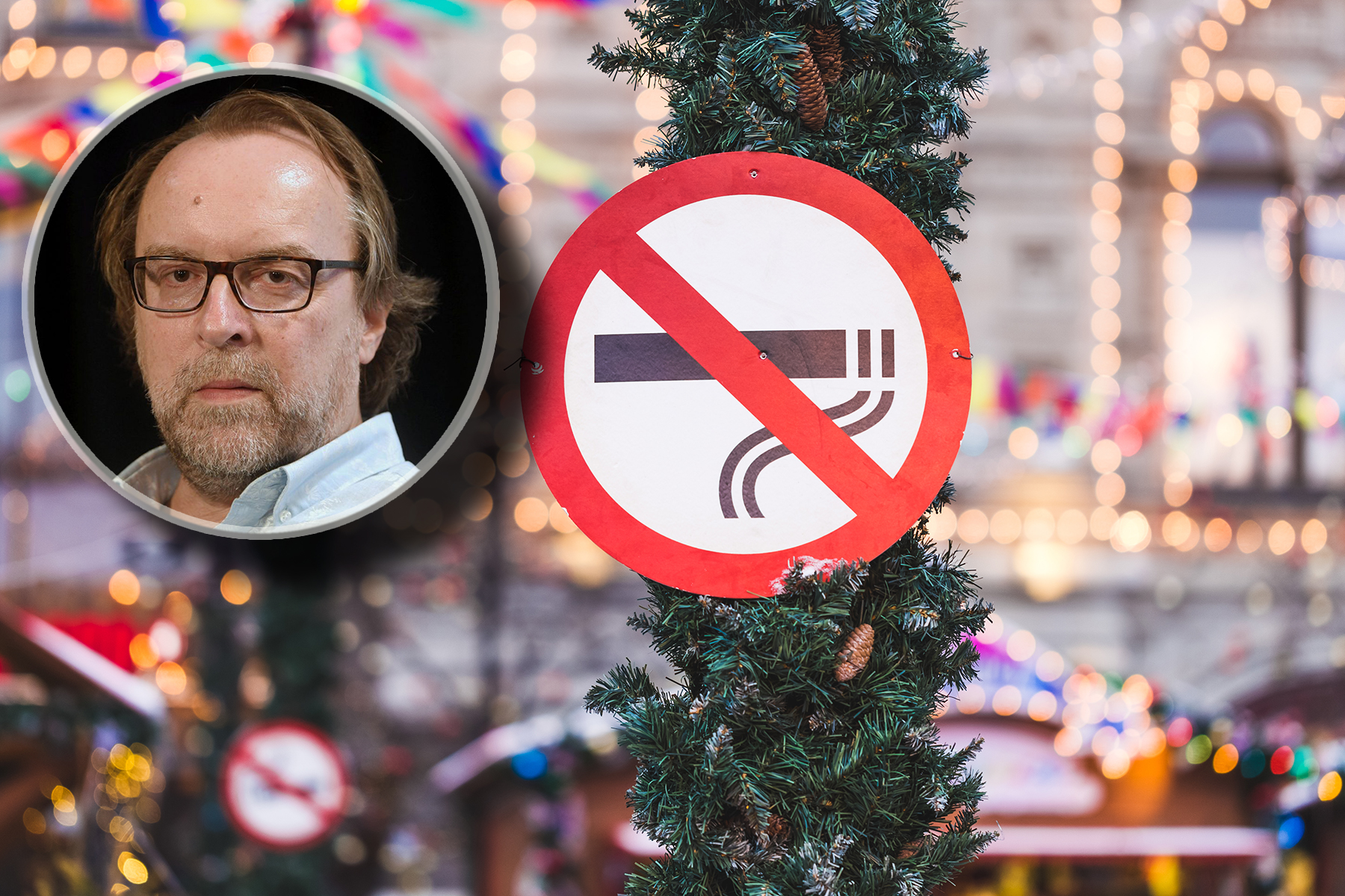 Sign,"no,Smoking",In,The,Downtown,On,Holiday