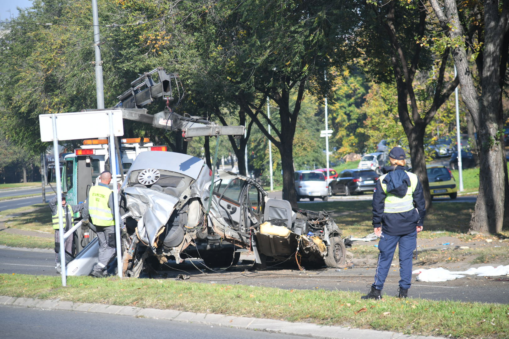 Beograd 29.10.2022. Saobraćajna nesreća u ulici Vojislava Ilića, u naselju Medaković, policija, uviđaj, uvidjaj Foto: Nemanja Jovanović/Nova.rs