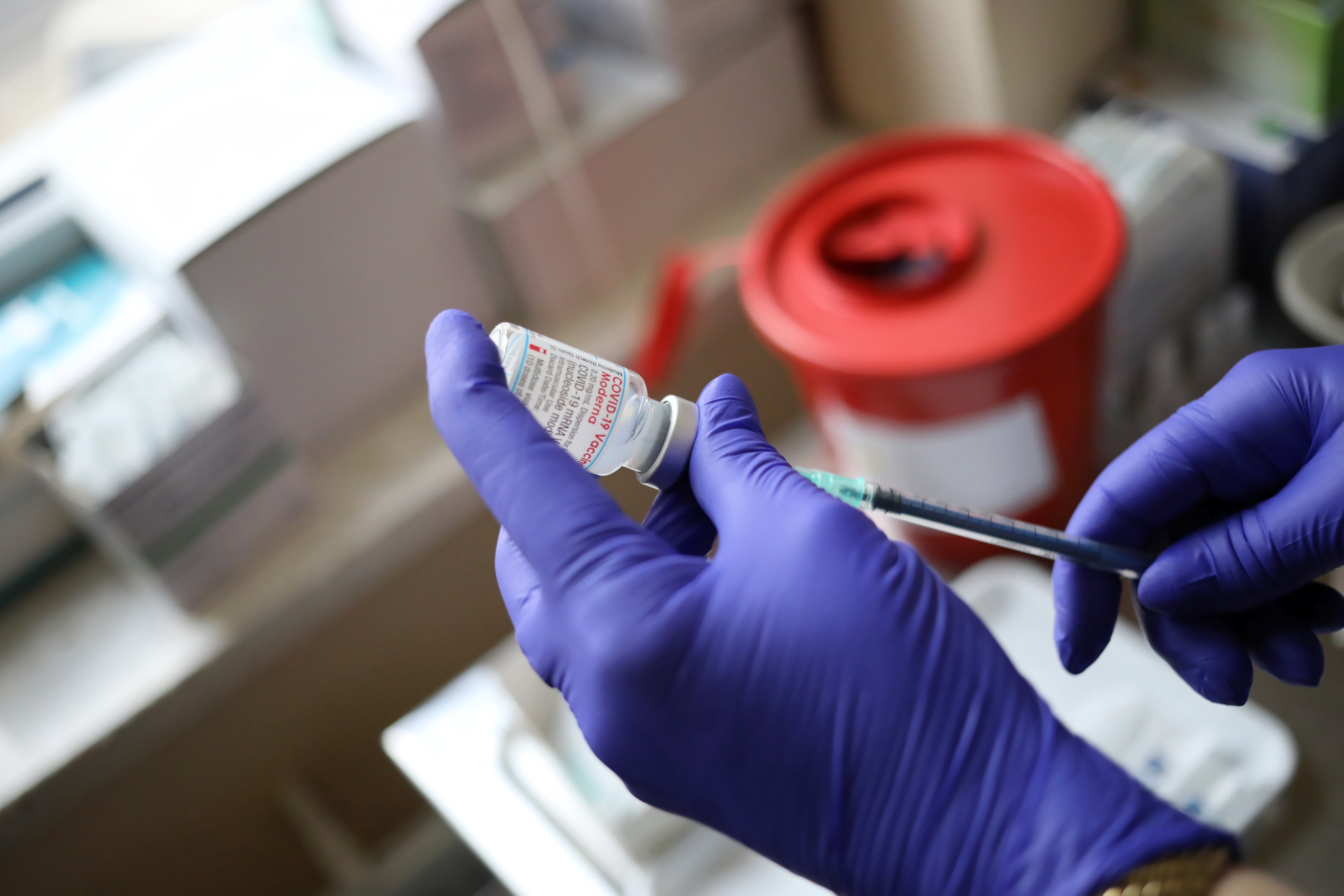 Covid-19 vaccination point at the Military Medical Institute in Warsaw