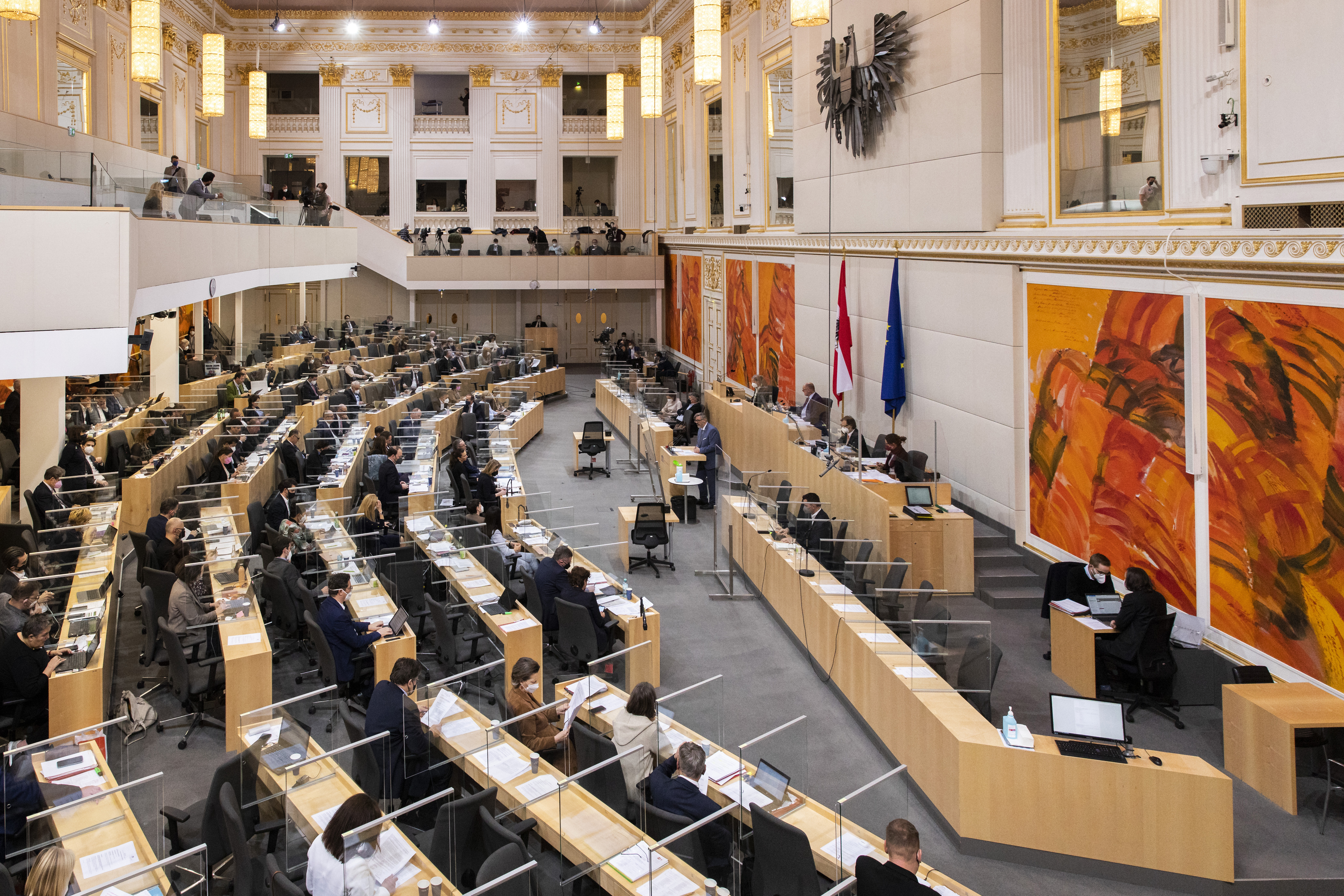 Virus Outbreak Austria Parlament Austrije Austrija