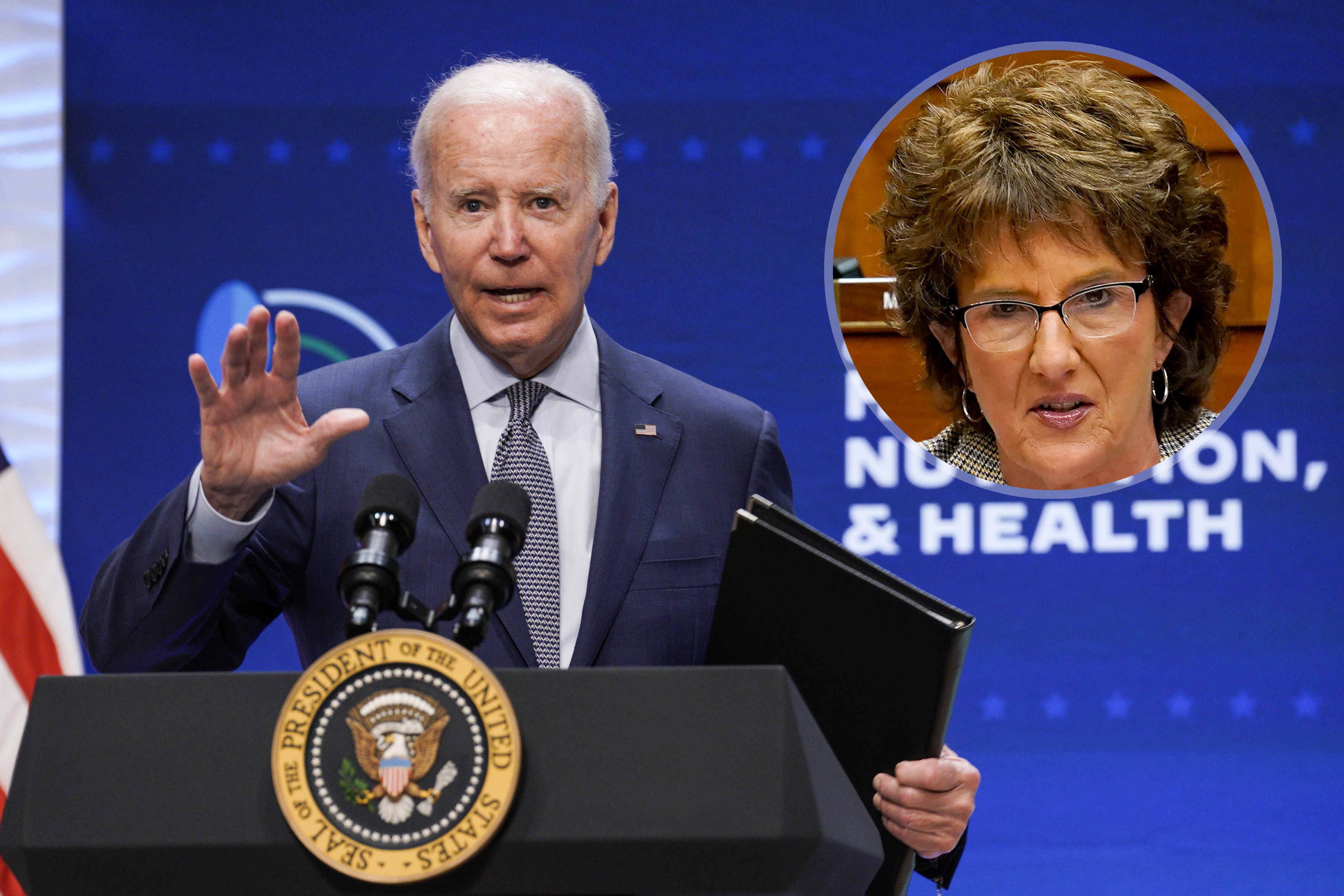 epa10211712 US President Joe Biden delivers remarks at the White House Conference on Hunger, Nutrition, and Health at the Ronald Reagan Building, in Washington, DC, USA, 28 September 2022.  EPA-EFE/Yuri Gripas / POOL
