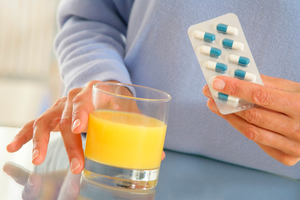 Model. A study found that certain fruit juices such as orange, grape fruit or apple could reduce the effet of certain drugs.,Image: 42172133, License: Rights-managed, Restrictions: , Model Release: no, Credit line: CHASSENET / BSIP / Profimedia
