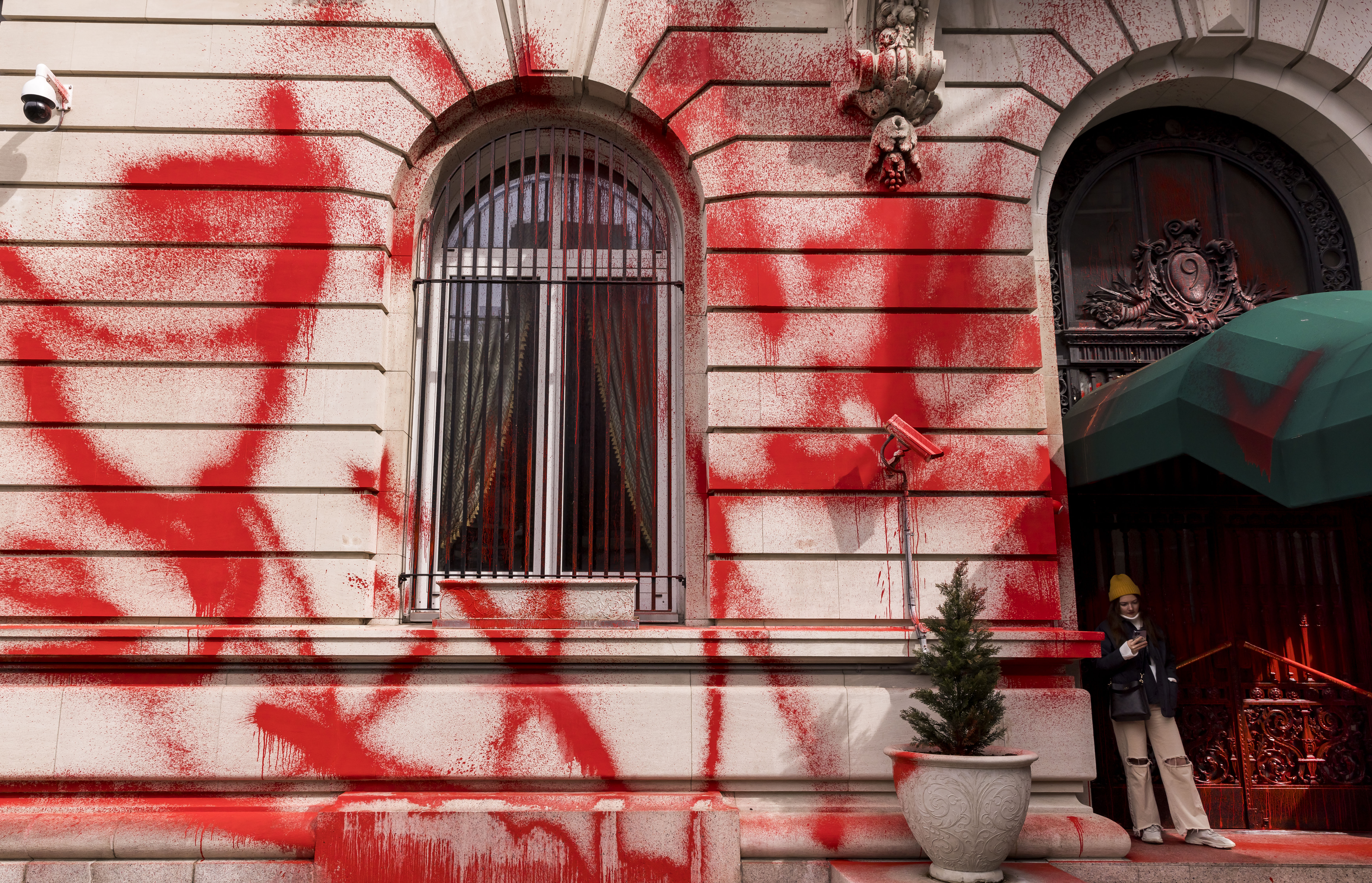 Russian Consulate in New York Vandalized with Red Spray paint