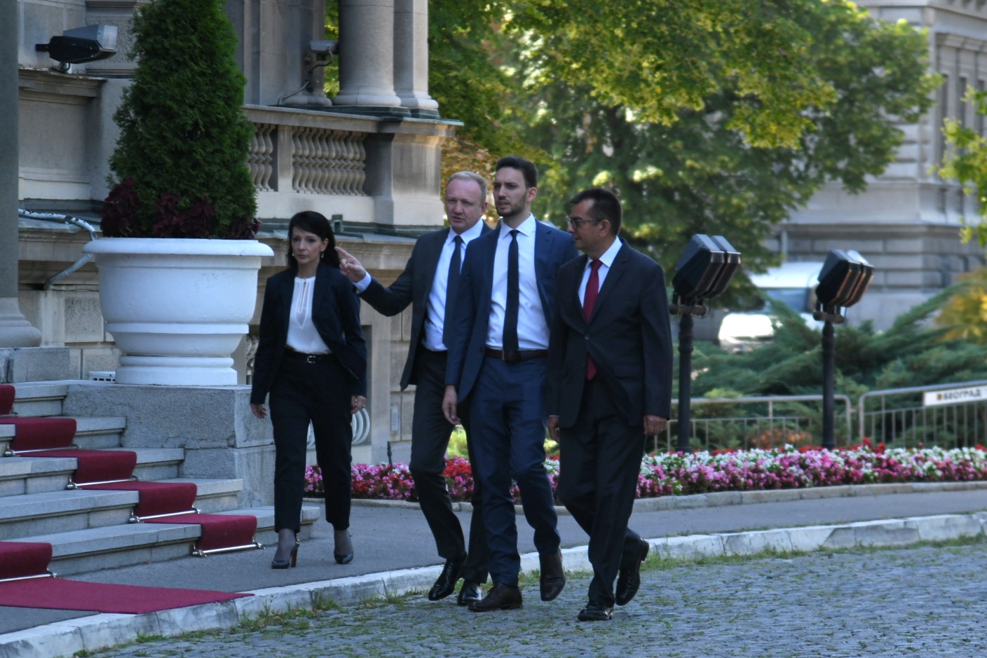 Beograd 18. jul 2022. Marinika Tepić, Dragan Đilas, Pavle Grbović i Janko Veselinović konsultacije kod predsednika dolazak u Predsednistvo Srbije Foto:Nemanja Jovanović/Nova.rs