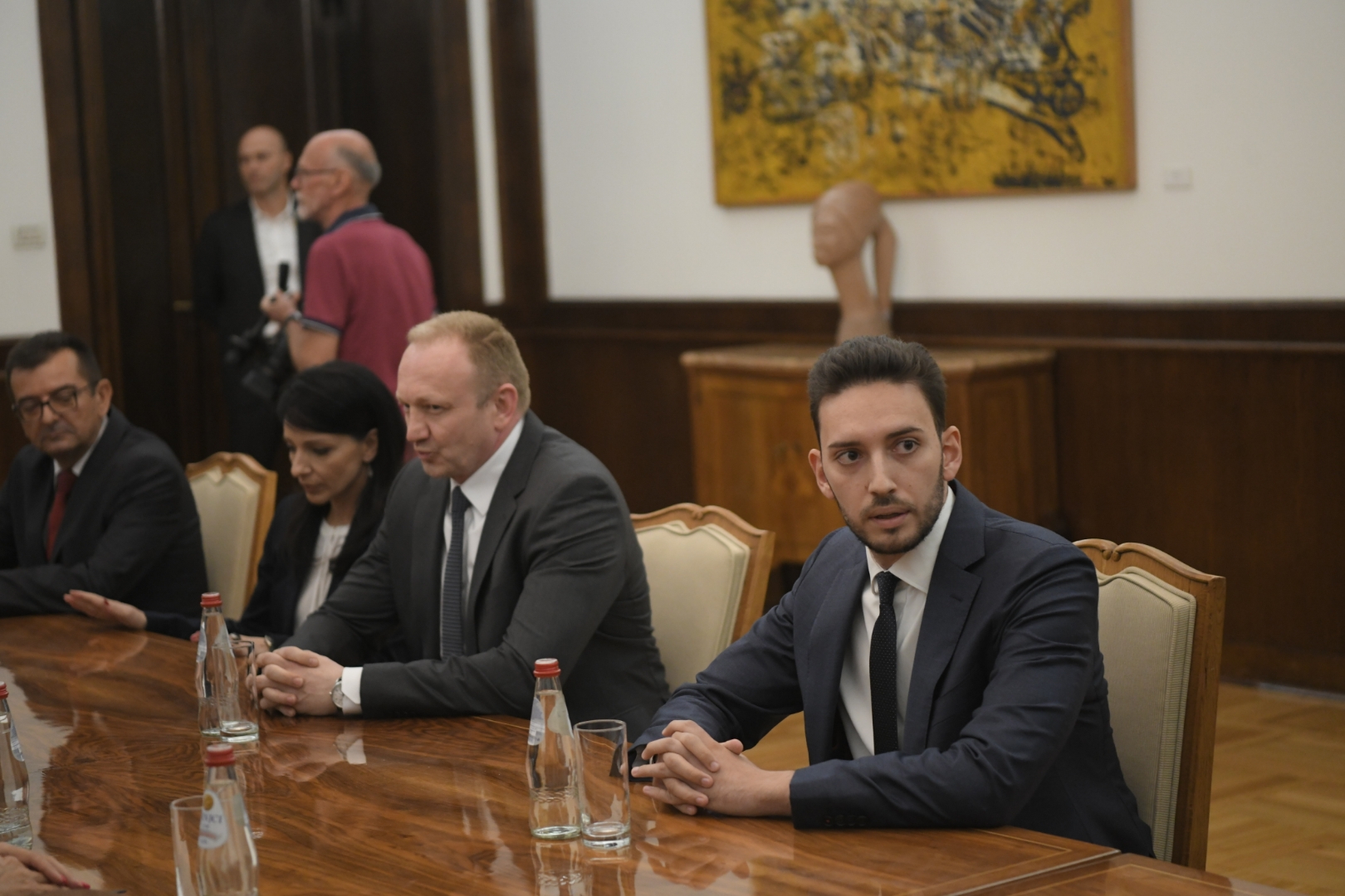 Beograd 18. jul 2022. Konsultacije o kandidatu za predsednika Vlade predstavnike predstavnike izborne liste Marinike Tepic - Ujedinjeni za pobedu Srbije Foto:Dragan Mujan/Nova.rs