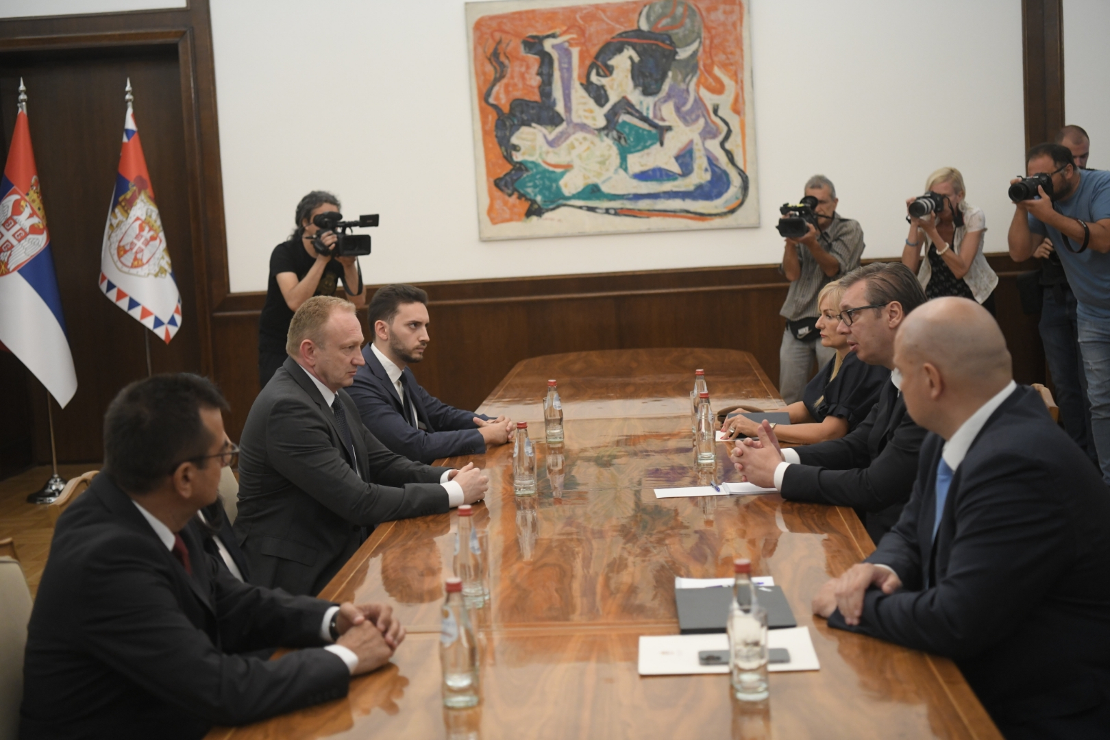 Beograd 18. jul 2022. Konsultacije o kandidatu za predsednika Vlade predstavnike predstavnike izborne liste Marinike Tepic - Ujedinjeni za pobedu Srbije Foto:Dragan Mujan/Nova.rs